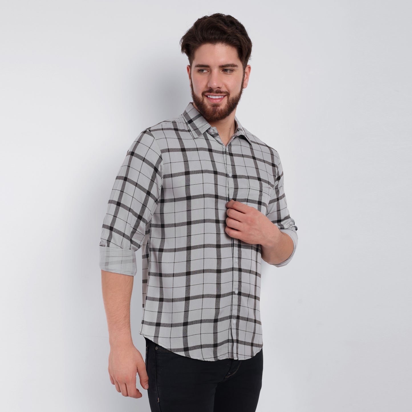 Vastraa Fusion Men's Rayon Checkered Shirt