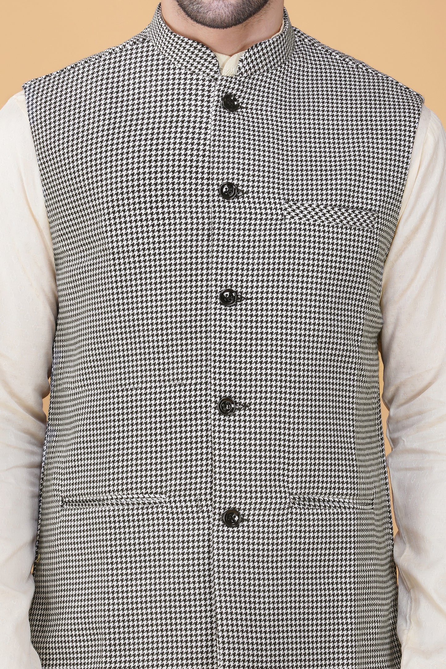 Vastraa Fusion Men's Traditional Woolen Nehru Jacket Modi Waistcoat