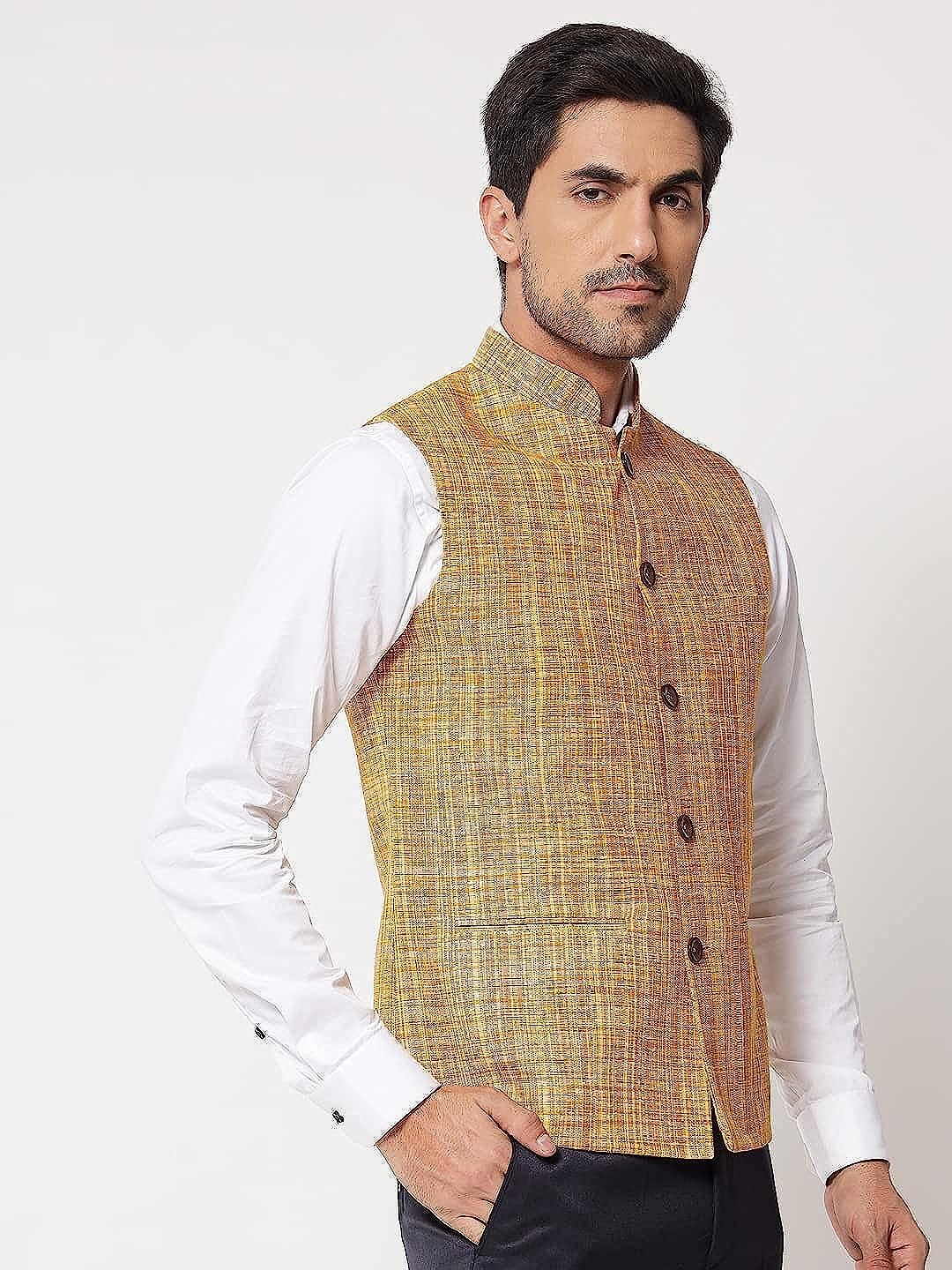 Small Check Patterns - South Cotton Nehru Jacket