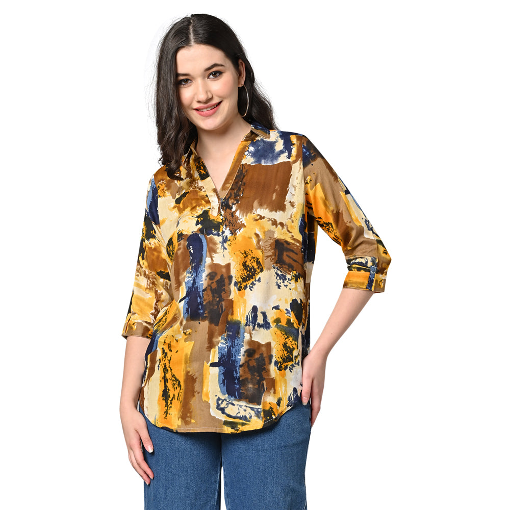 Vastraa Fusion Women's Rayon Festival and Regular Wear Printed Tops