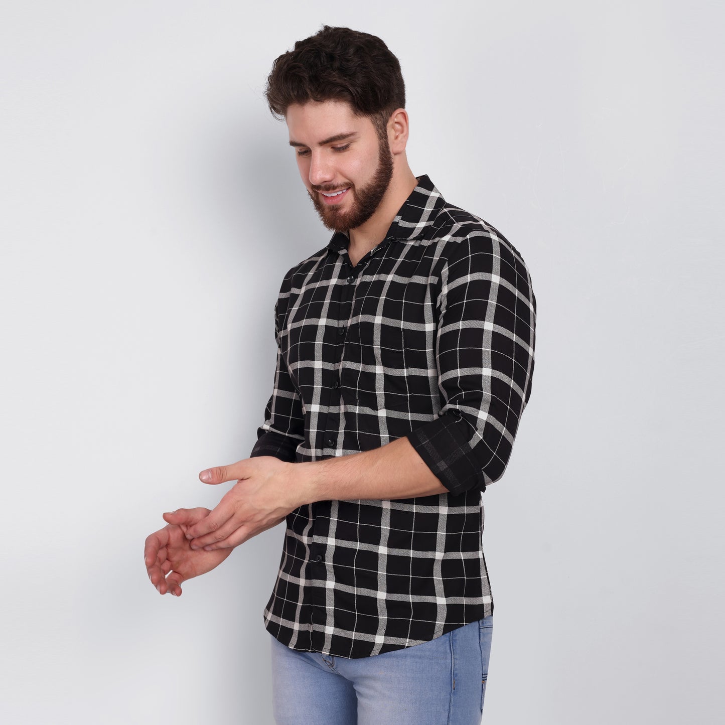 Vastraa Fusion Men's Rayon Checkered Shirt