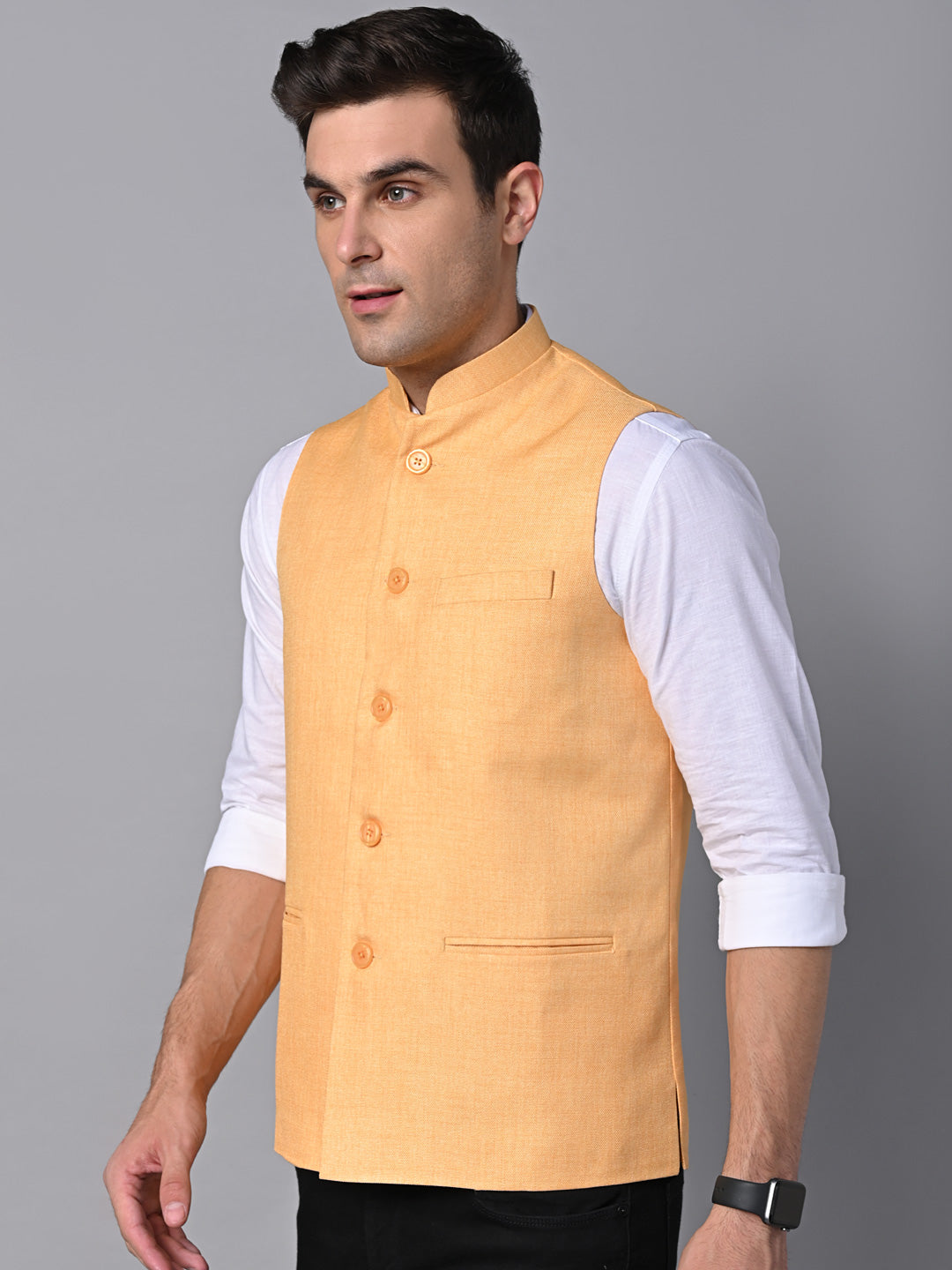 Vastraa Fusion Men's Indian Traditional Cotton Nehru Jacket/Waistcoat