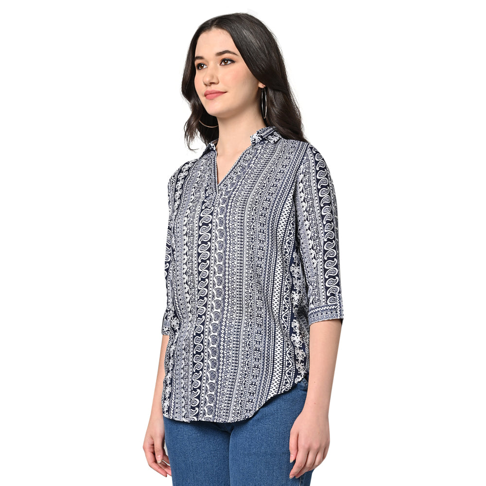 Vastraa Fusion Women's Rayon Festival and Regular Wear Printed Tops