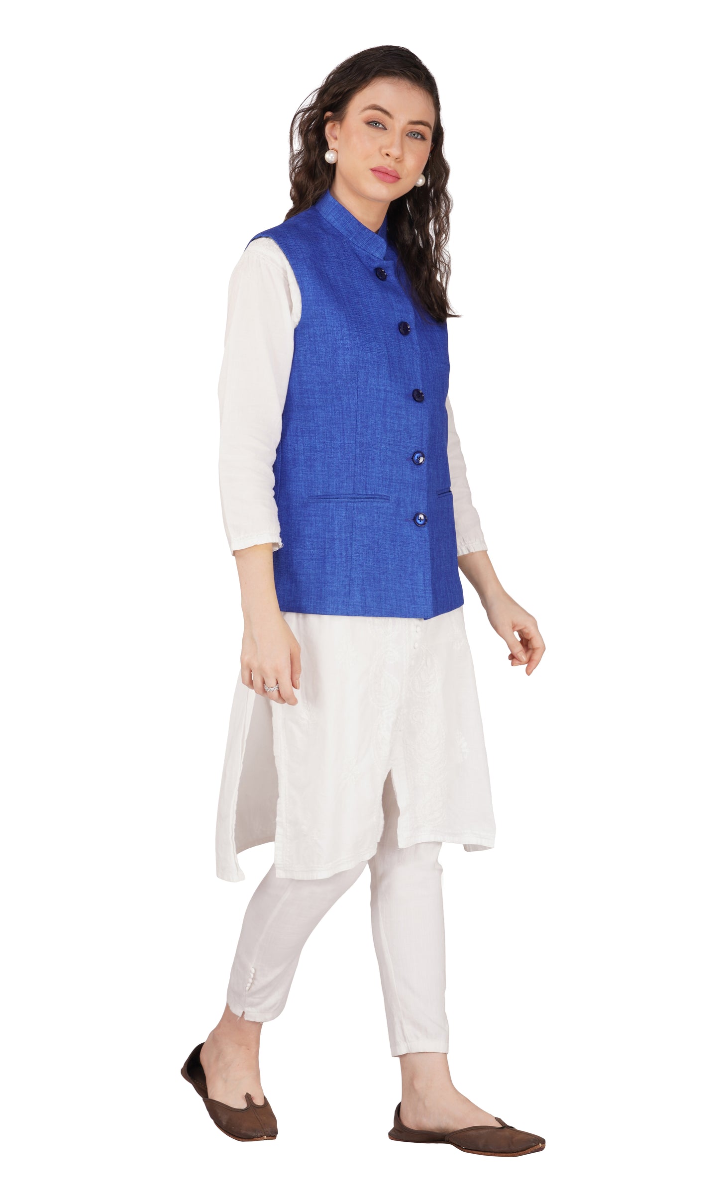 Vastraa Fusion Women's Solid Indian Ethnic Traditional Nehru Jacket/Waistcoat (VASTRAATS1419D)