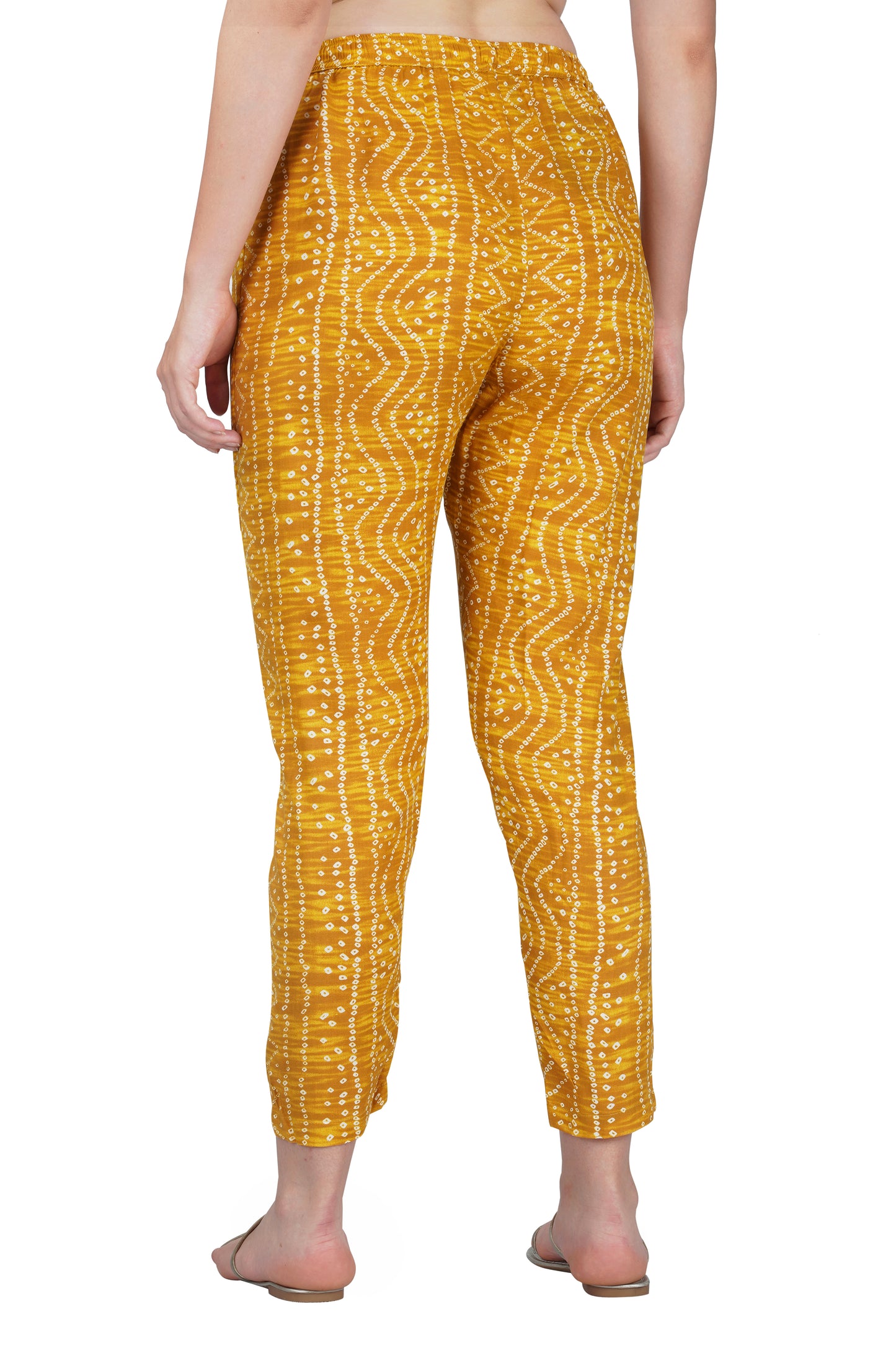 Vastraa Fusion Women's Regular Fit Bandhani Printed Pattern Rayon Palazzo
