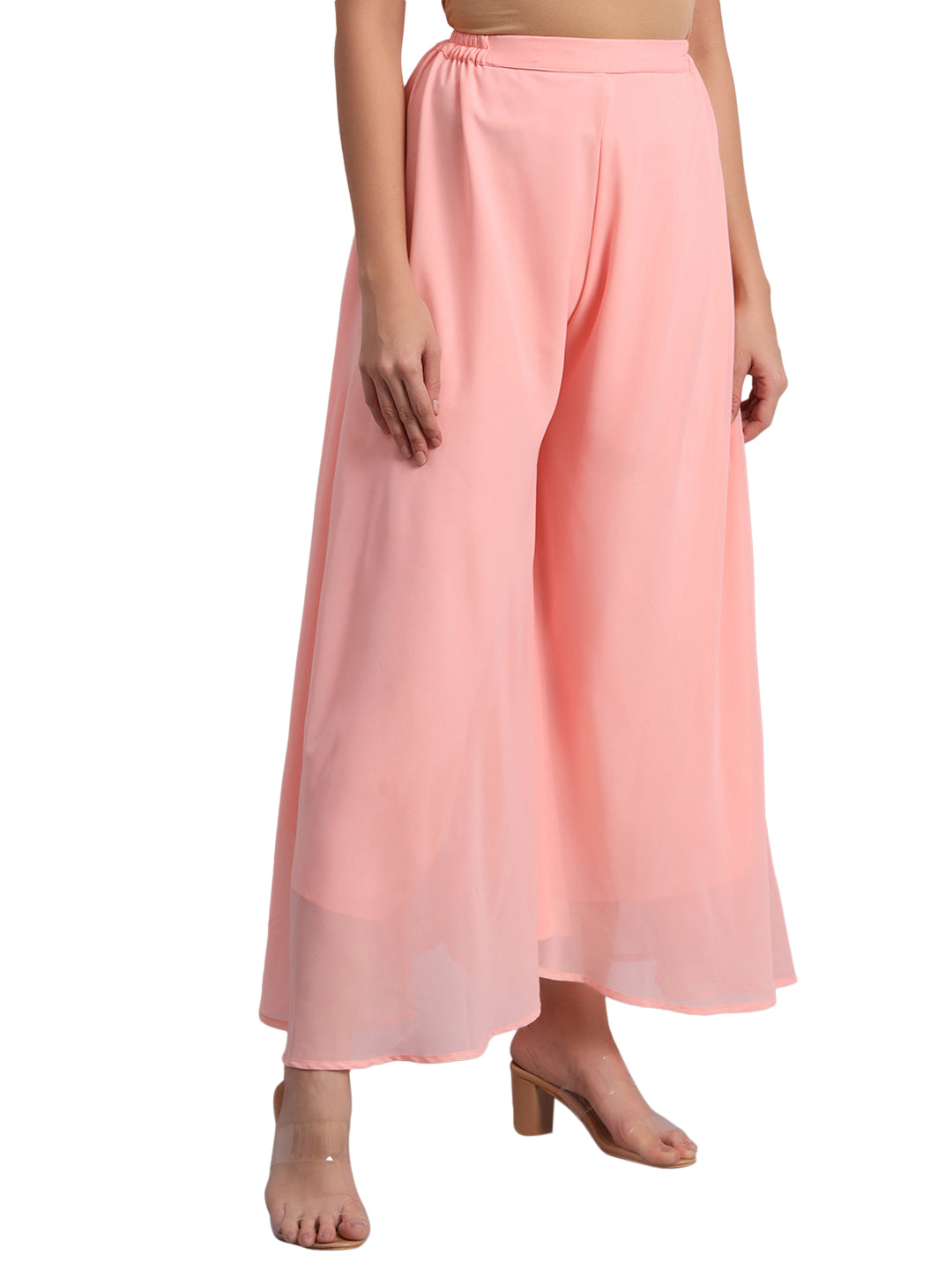 Vastraa Fusion Wide Fit Stylish Georgette Fabric Sharara Bottoms for Women's