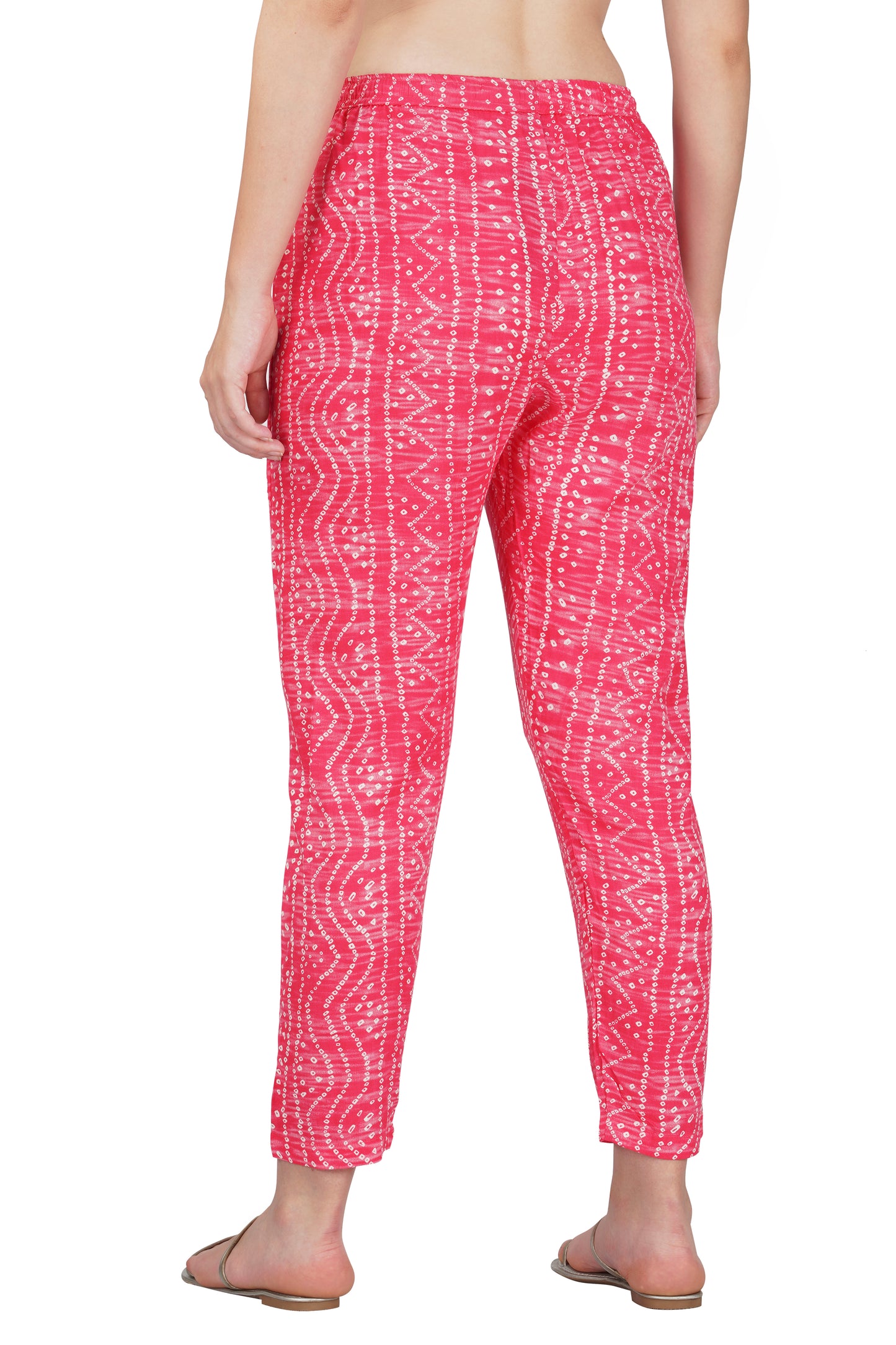 Vastraa Fusion Women's Regular Fit Bandhani Printed Pattern Rayon Palazzo