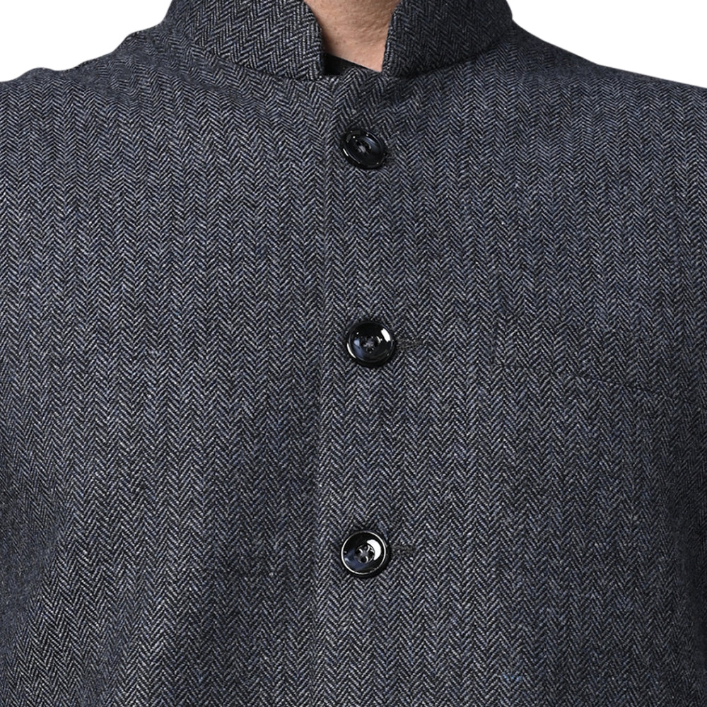 Vastraa Fusion Modi Jacket Waistcoat Solid Pattern Woolen Nehru Jacket