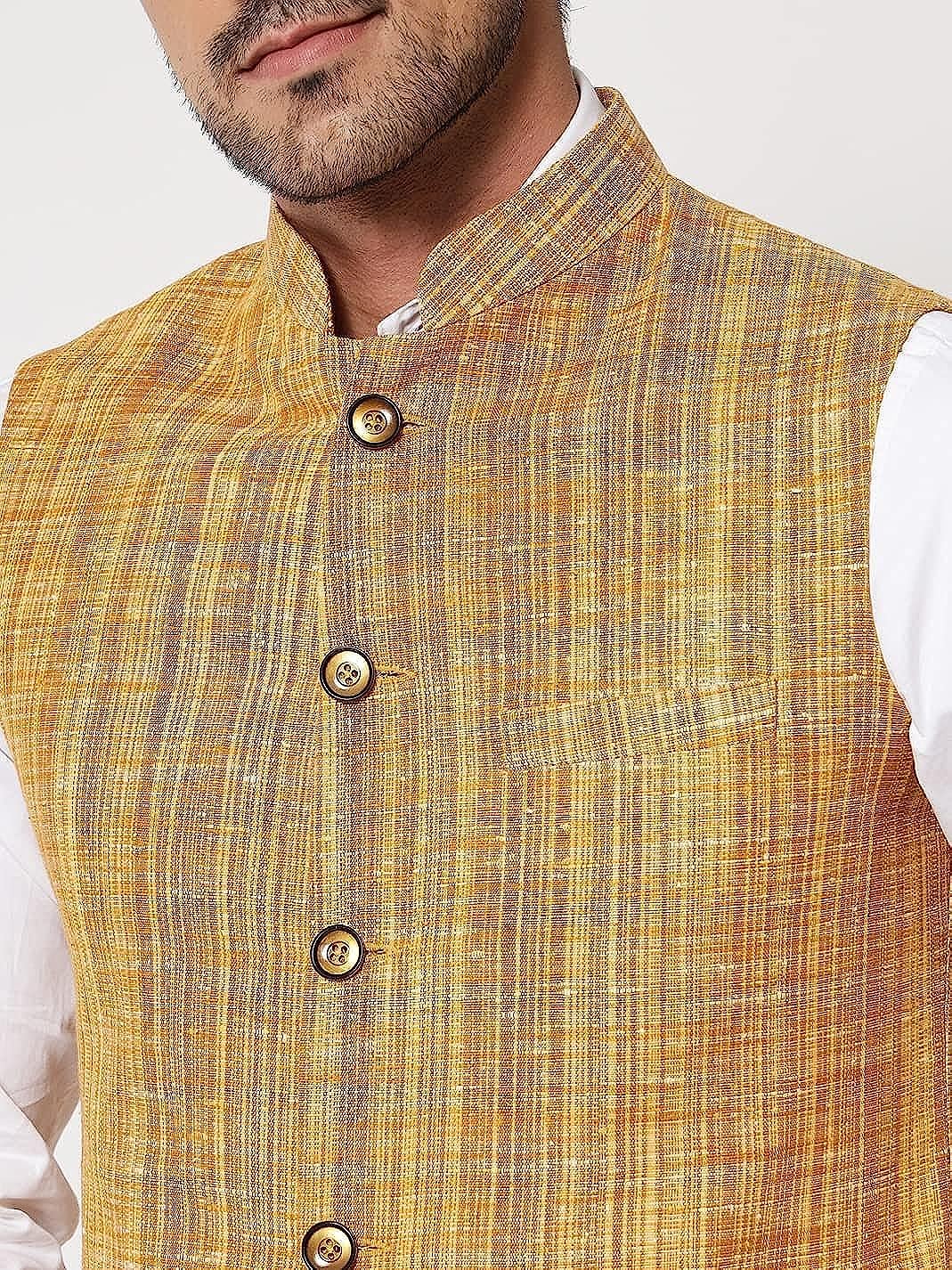 Small Check Patterns - South Cotton Nehru Jacket