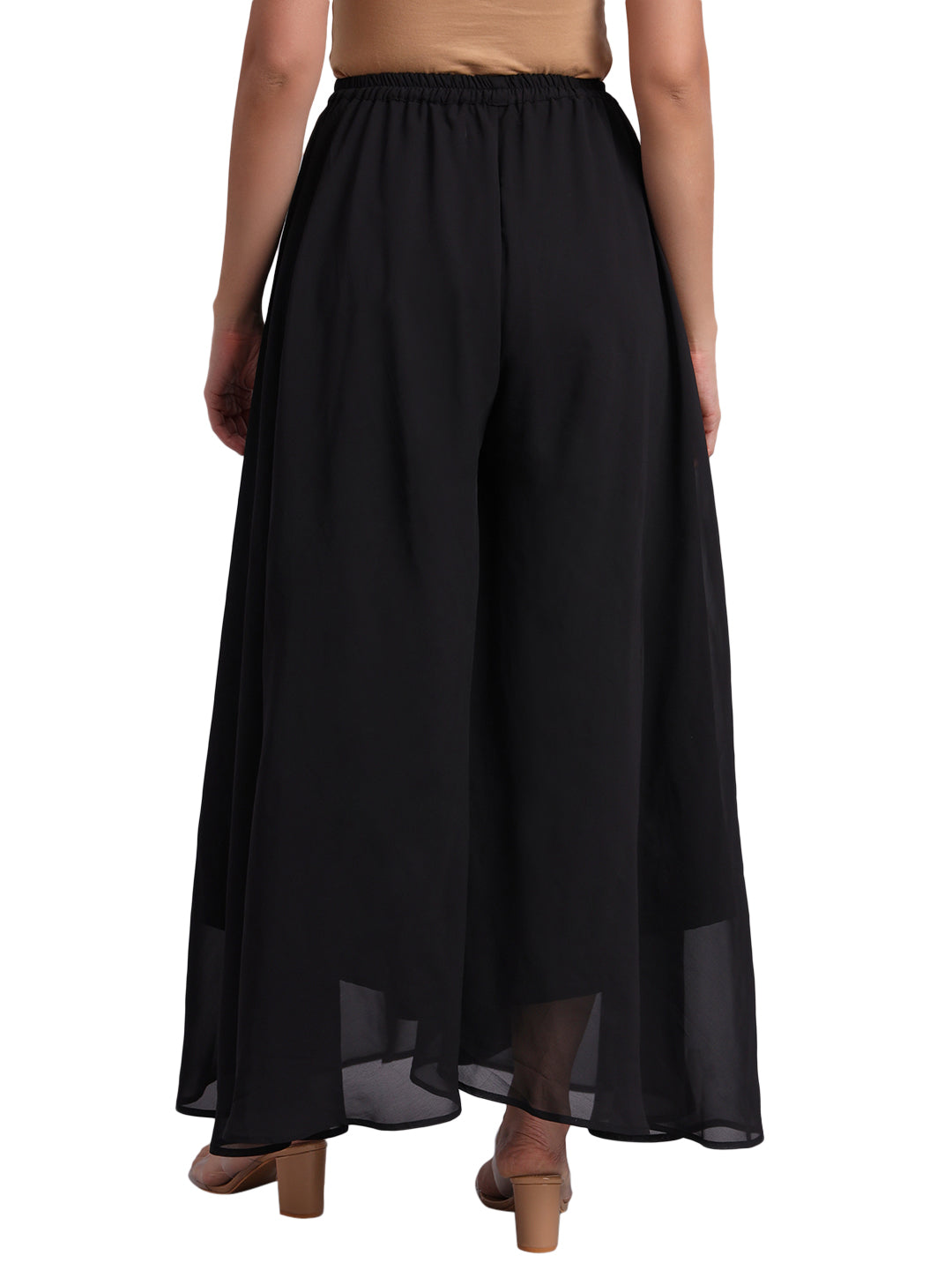 Vastraa Fusion Wide Fit Stylish Georgette Fabric Sharara Bottoms for Women's