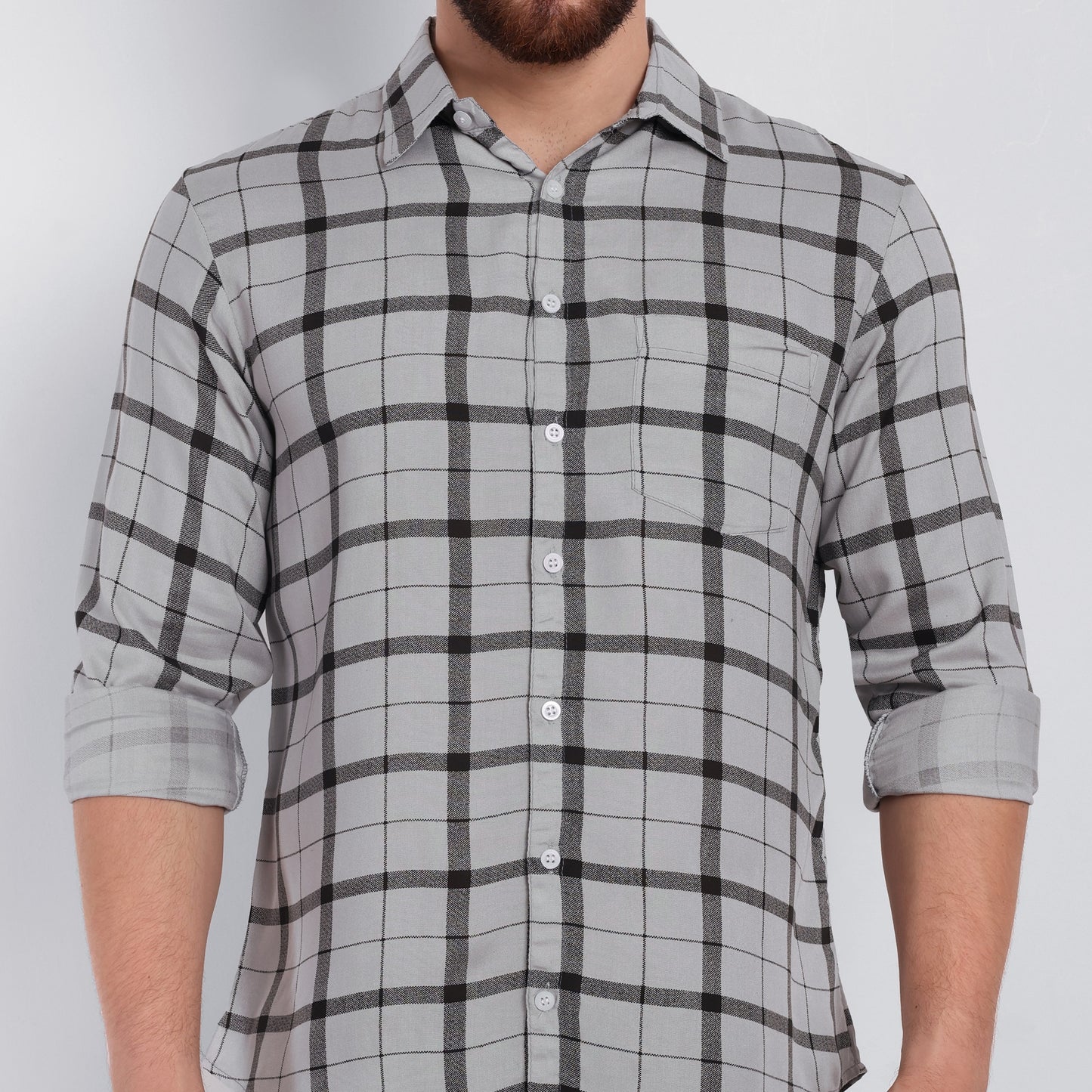 Vastraa Fusion Men's Rayon Checkered Shirt