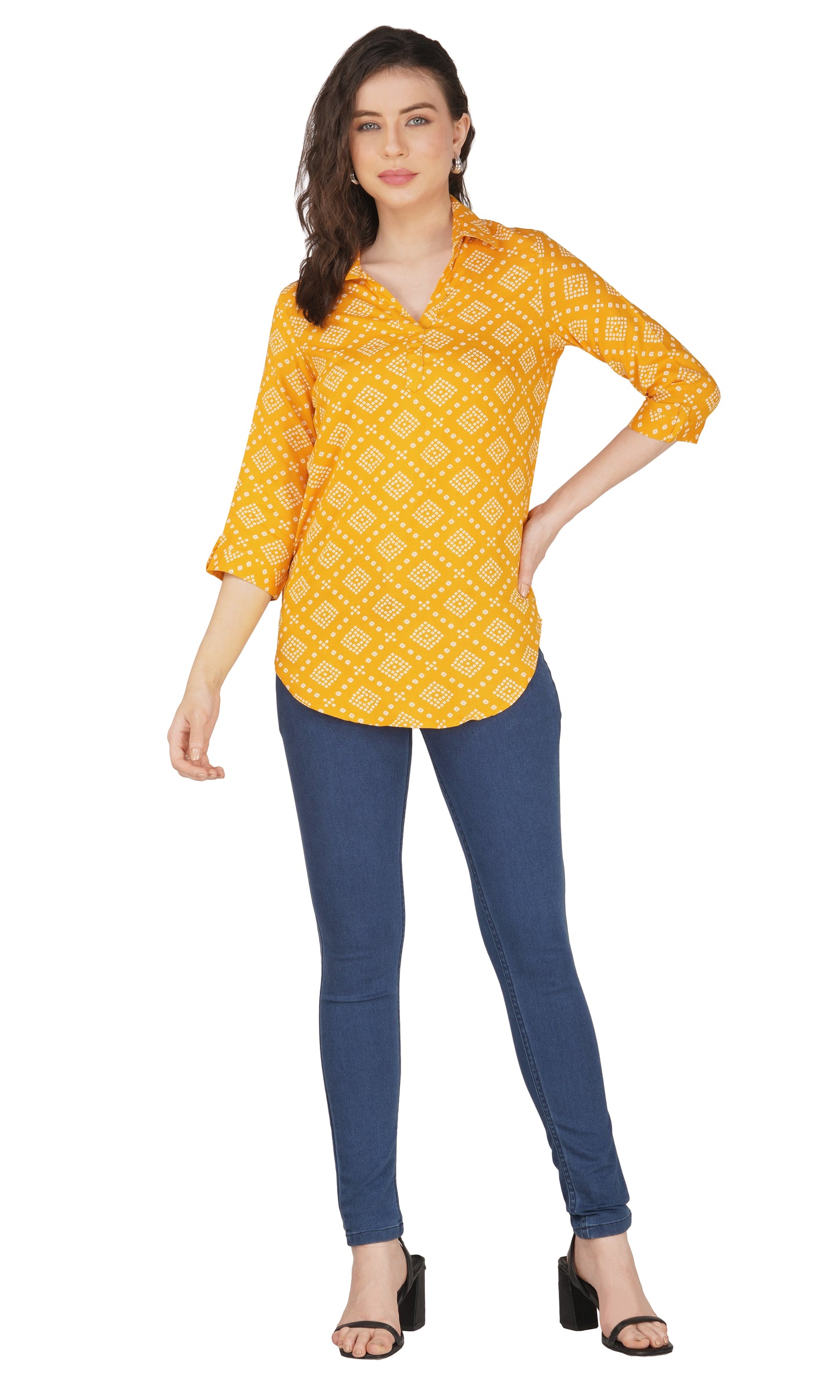 Women's Rayon Festival and Regular Wear Bandhani Tops