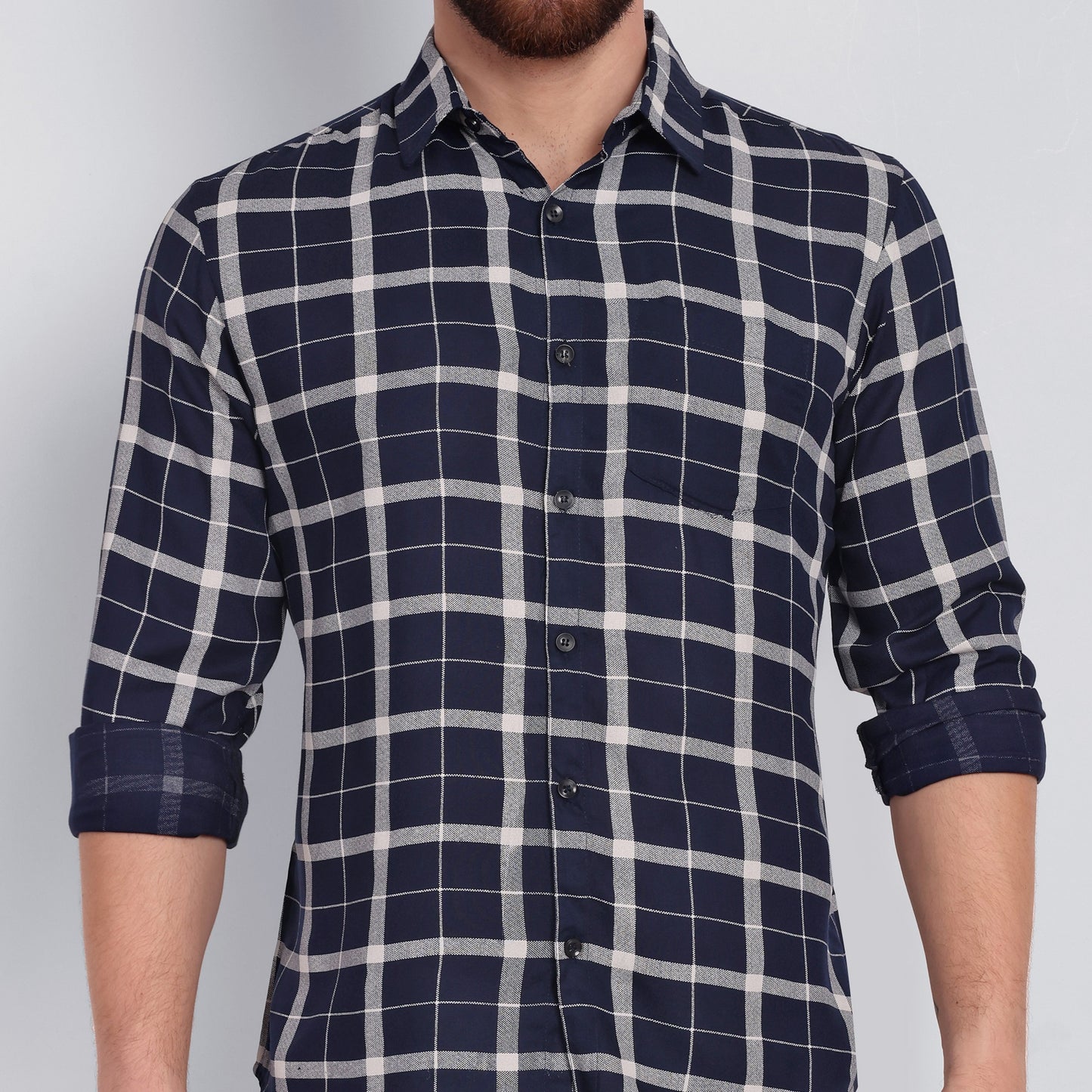 Vastraa Fusion Men's Rayon Checkered Shirt