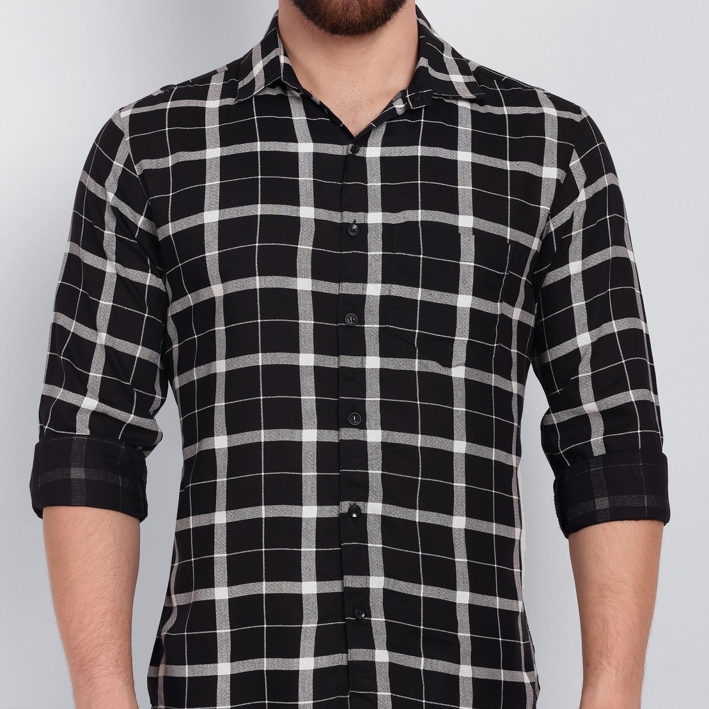 Vastraa Fusion Men's Rayon Checkered Shirt