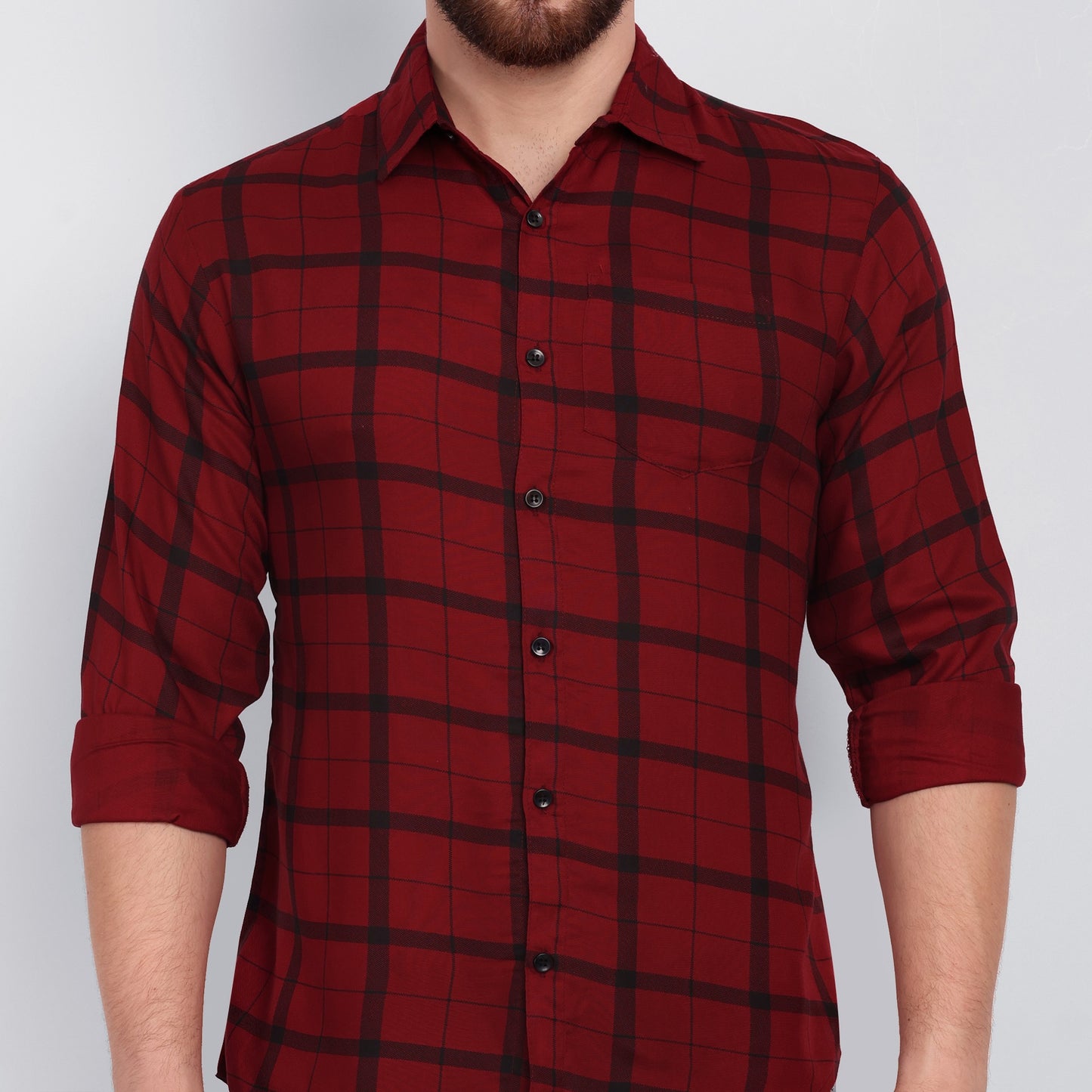 Vastraa Fusion Men's Rayon Checkered Shirt