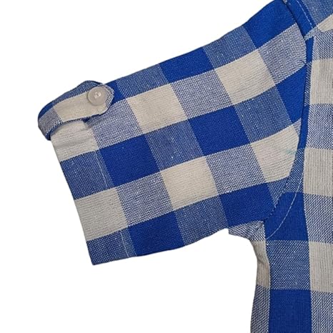 Vastraa Fusion Ikat Print Pure Cotton Spread Collar, Helf Sleeves, Button Shirt Casual Wear For Kid's