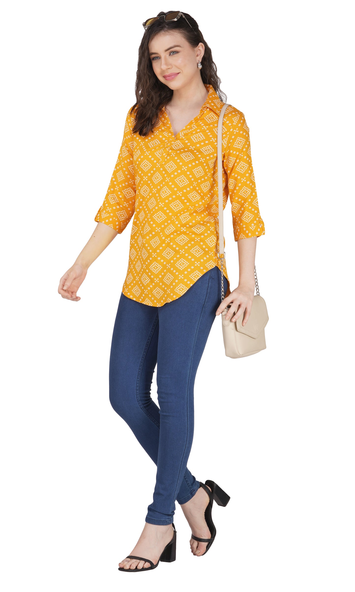 Women's Rayon Festival and Regular Wear Bandhani Tops