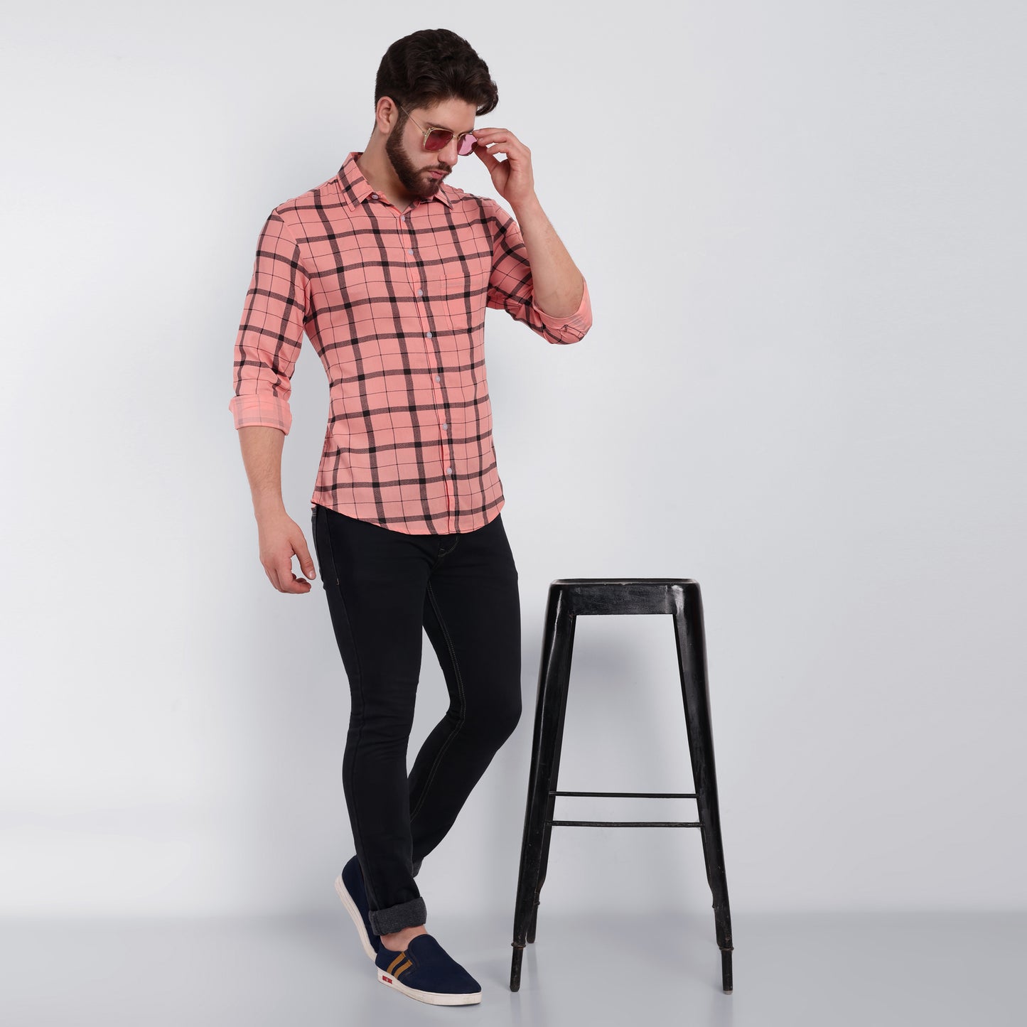 Vastraa Fusion Men's Rayon Checkered Shirt