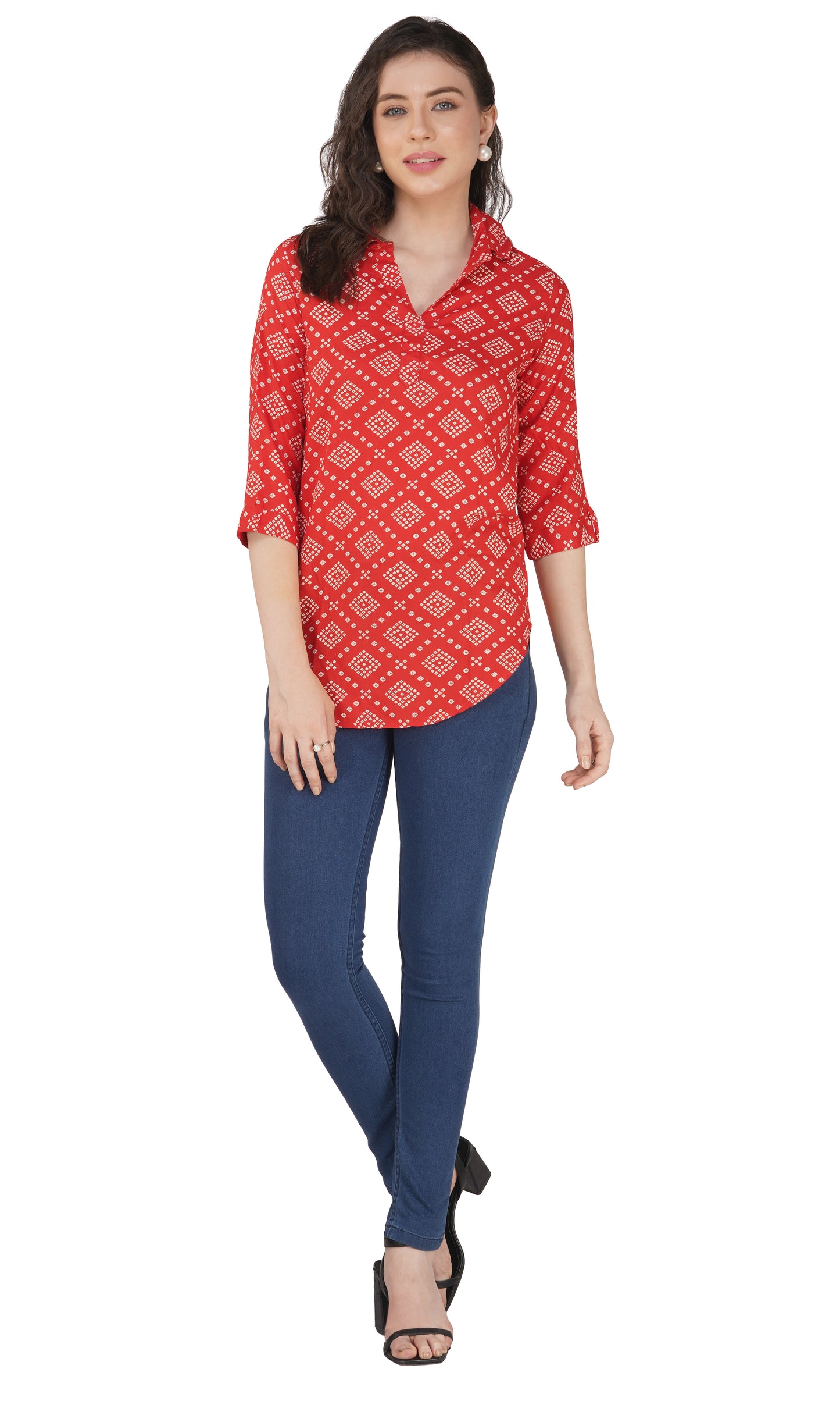 Women's Rayon Festival and Regular Wear Bandhani Tops