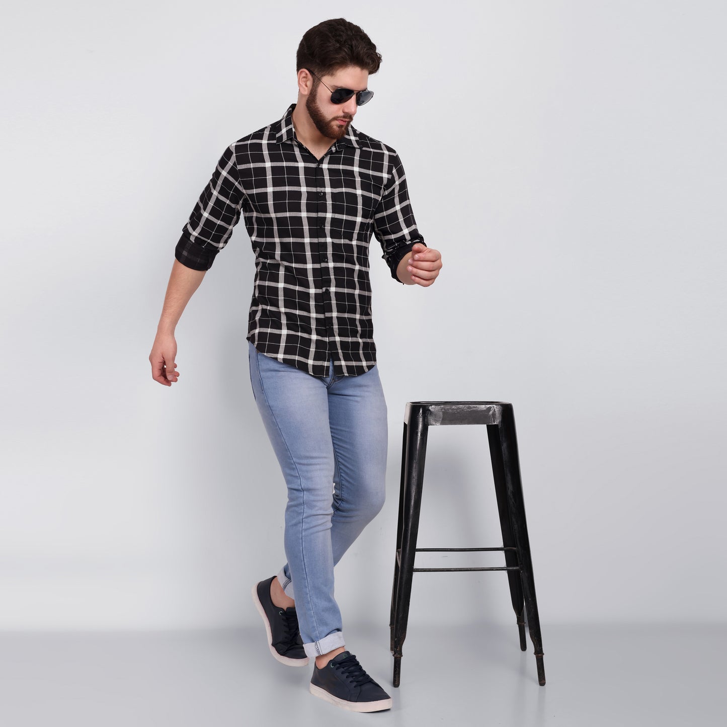 Vastraa Fusion Men's Rayon Checkered Shirt