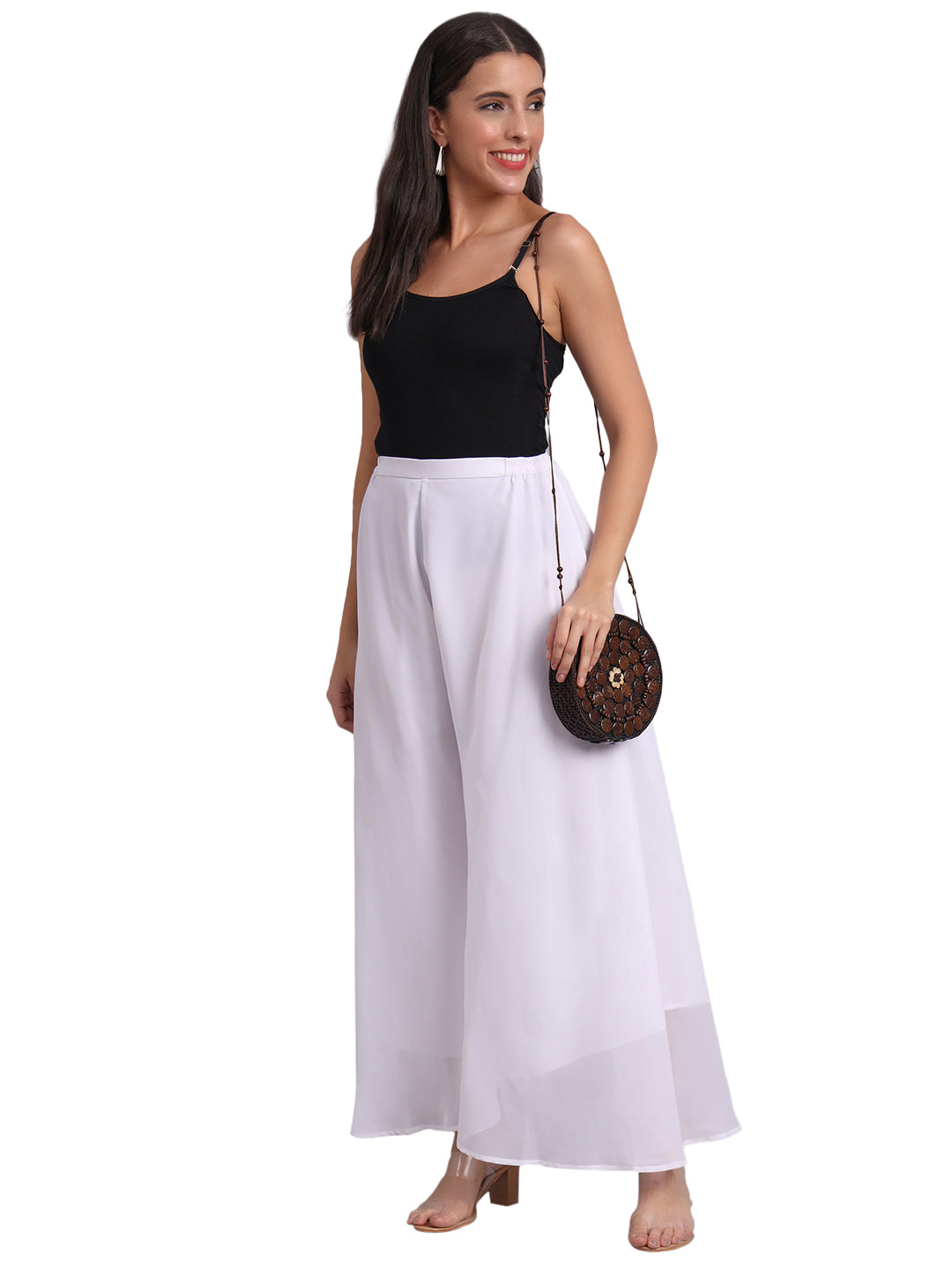 Vastraa Fusion Wide Fit Stylish Georgette Fabric Sharara Bottoms for Women's