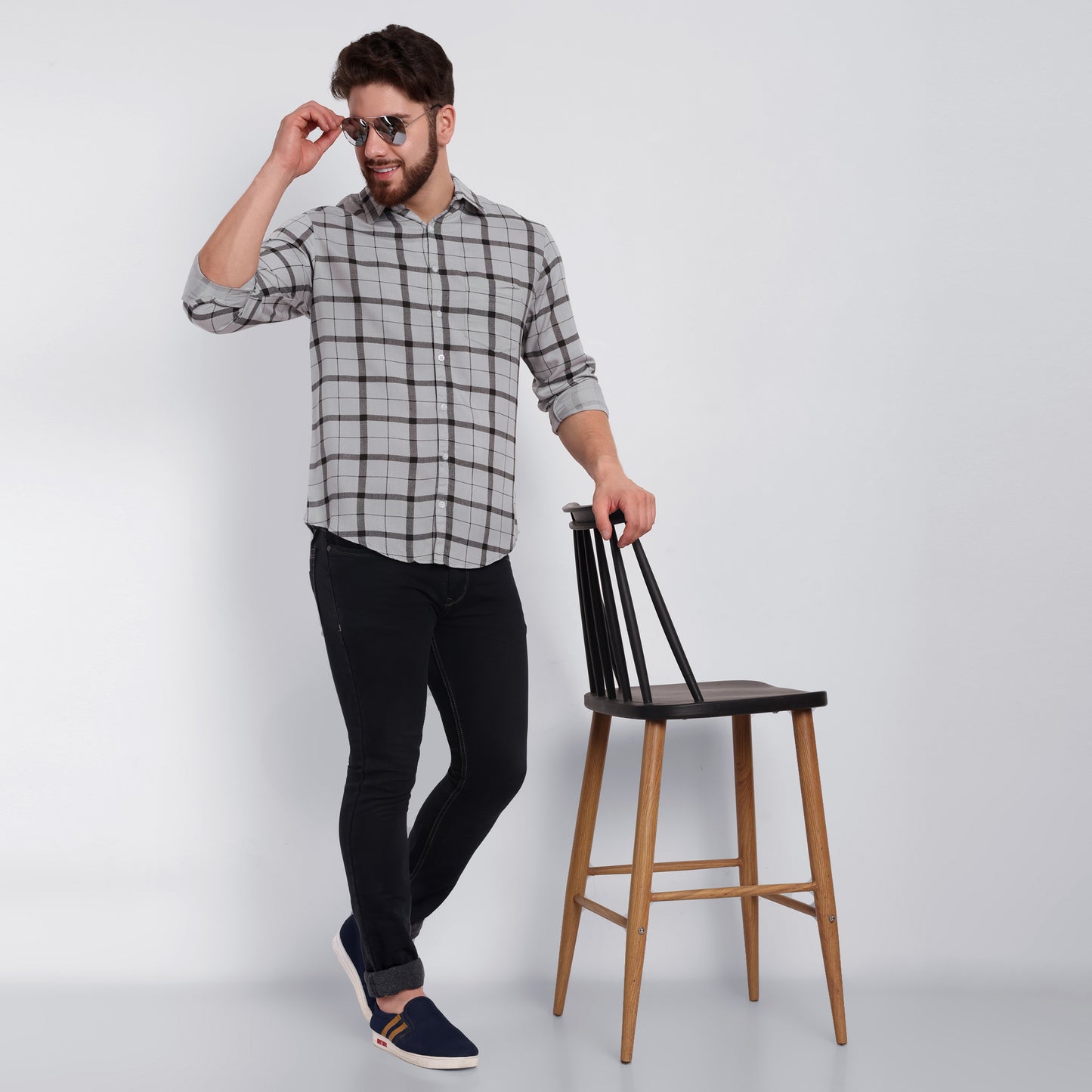 Vastraa Fusion Men's Rayon Checkered Shirt