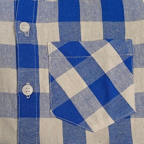 Vastraa Fusion Ikat Print Pure Cotton Spread Collar, Helf Sleeves, Button Shirt Casual Wear For Kid's