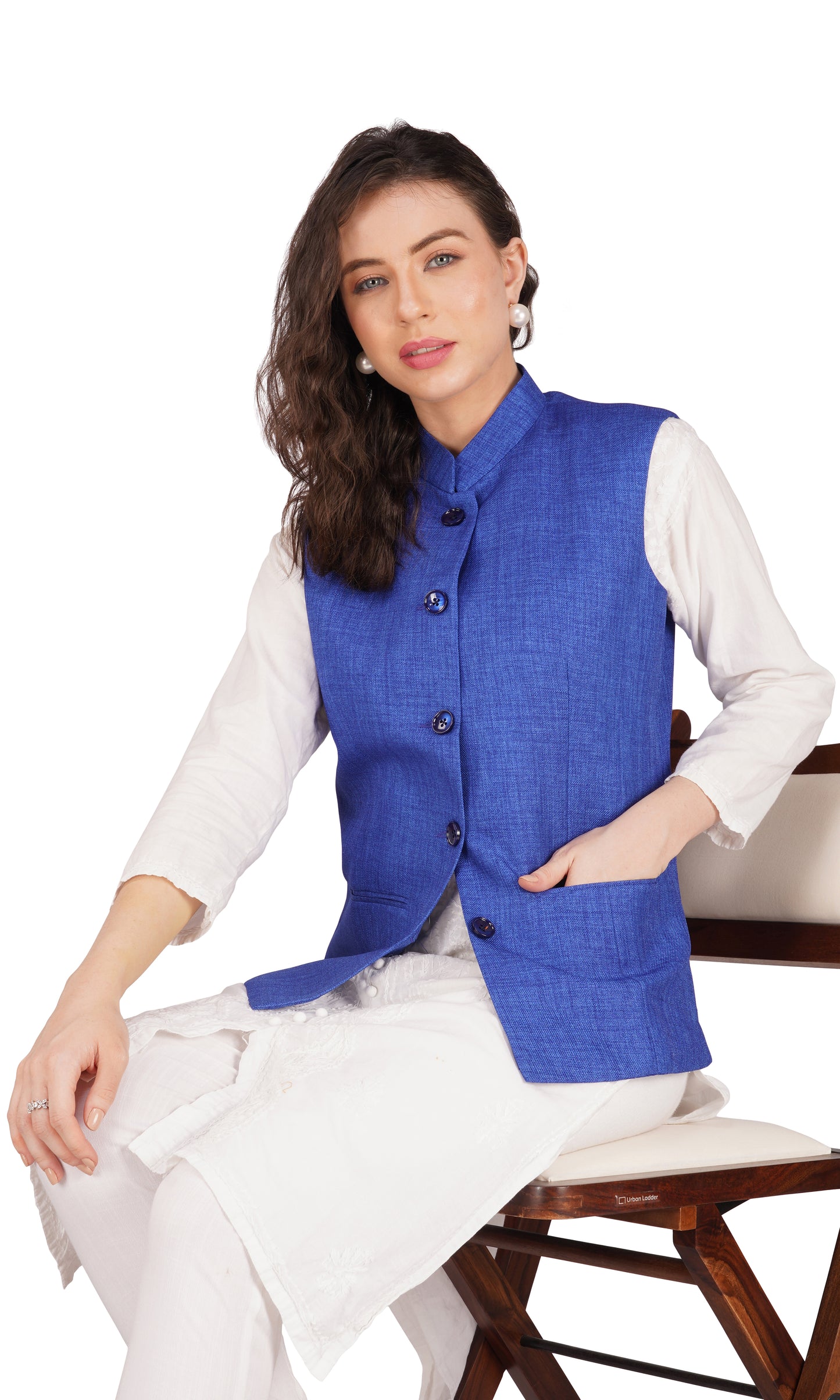 Vastraa Fusion Women's Solid Indian Ethnic Traditional Nehru Jacket/Waistcoat (VASTRAATS1419D)