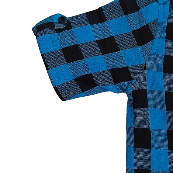 Vastraa Fusion Kid's Pure Cotton Check Shirt Spread Collar, Full Sleeves, Button Shirt Casual Wear for kid's