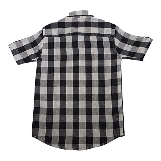 Vastraa Fusion Ikat Print Pure Cotton Spread Collar, Helf Sleeves, Button Shirt Casual Wear For Kid's