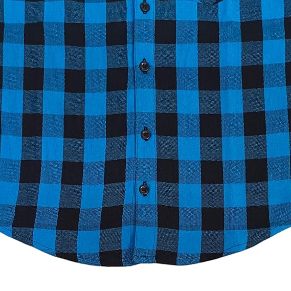 Vastraa Fusion Kid's Pure Cotton Check Shirt Spread Collar, Full Sleeves, Button Shirt Casual Wear for kid's
