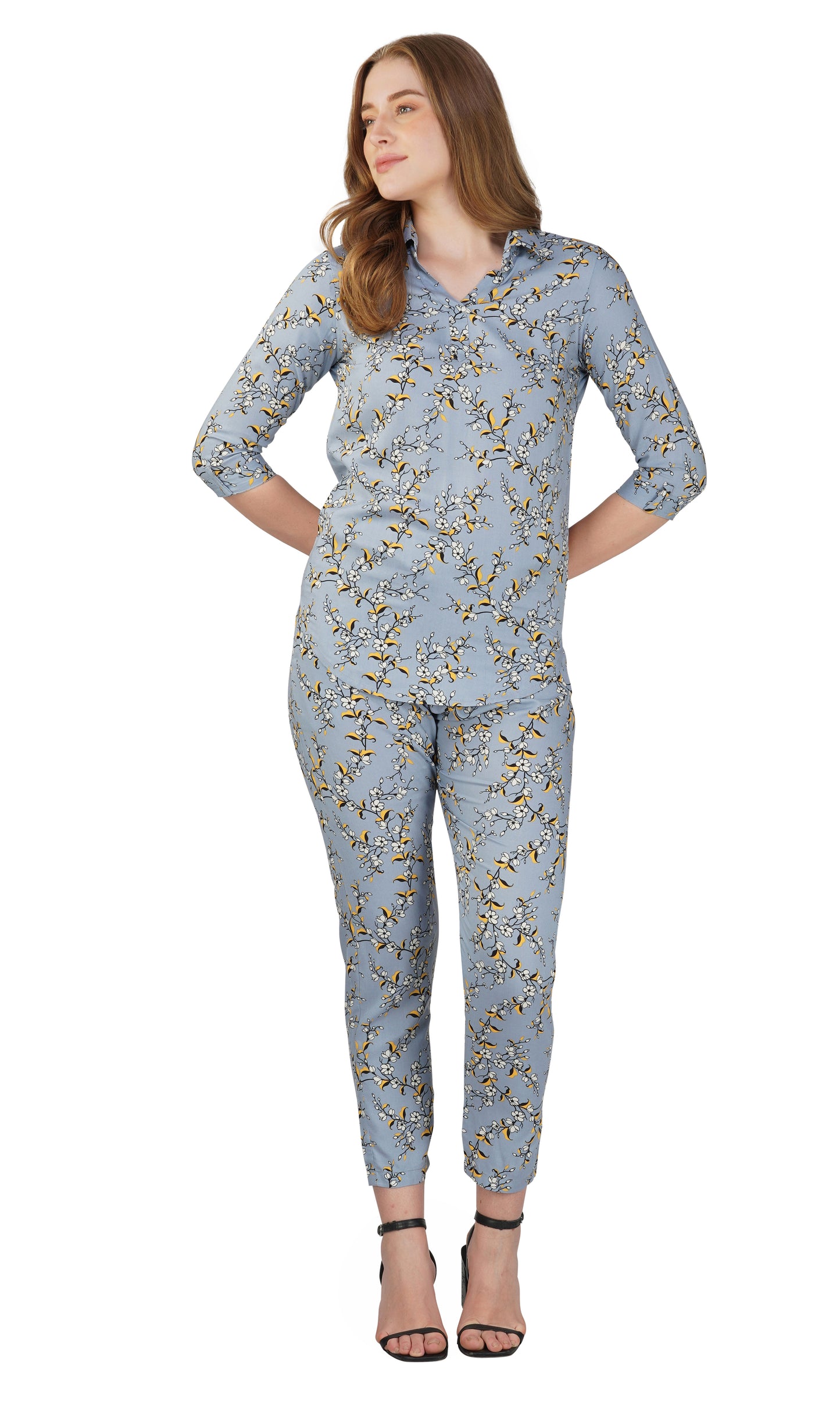 Vastraa Fusion Women Co Ord Set Printed Shirt & Bottom Set for Women Two-Piece Outfit