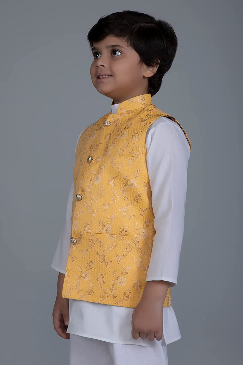 Vastraa Fusion Boys Printed Cotton Nehru Jacket, Round Collar, Ethnic Wear Jacket