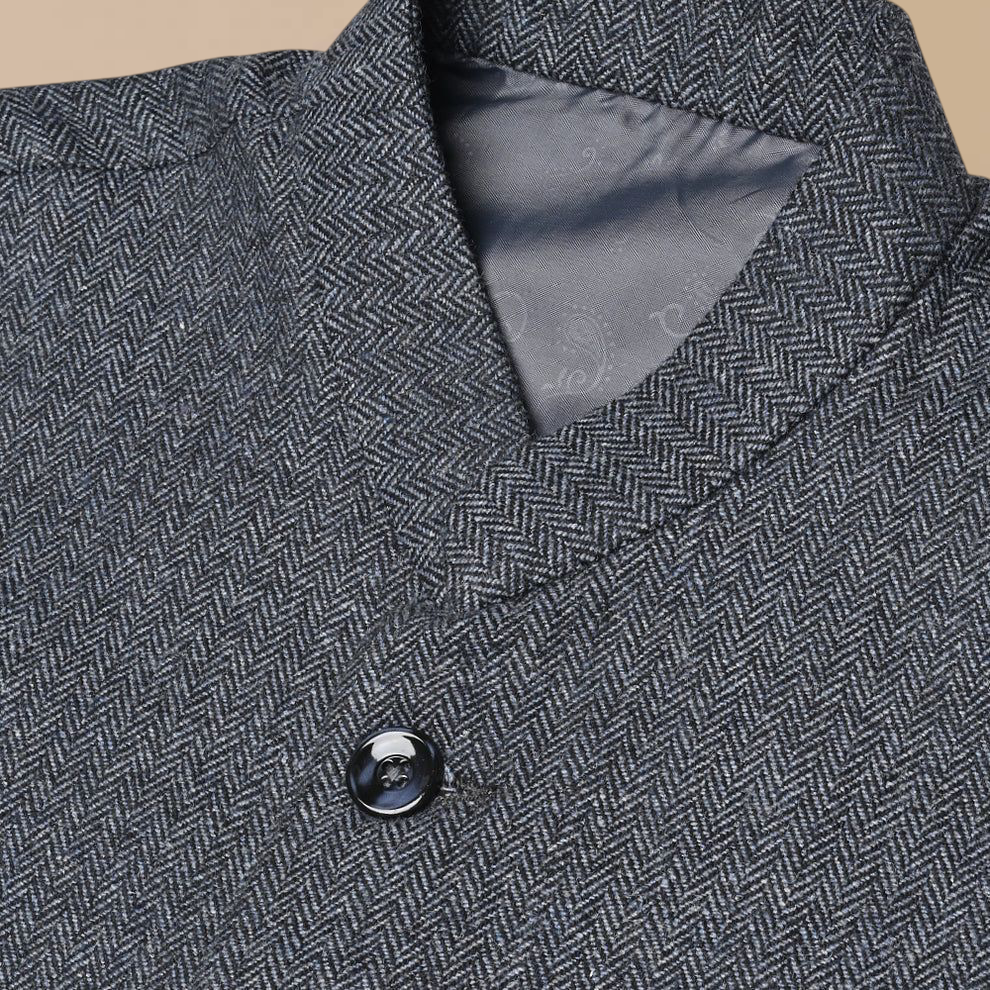 Vastraa Fusion Modi Jacket Waistcoat Solid Pattern Woolen Nehru Jacket