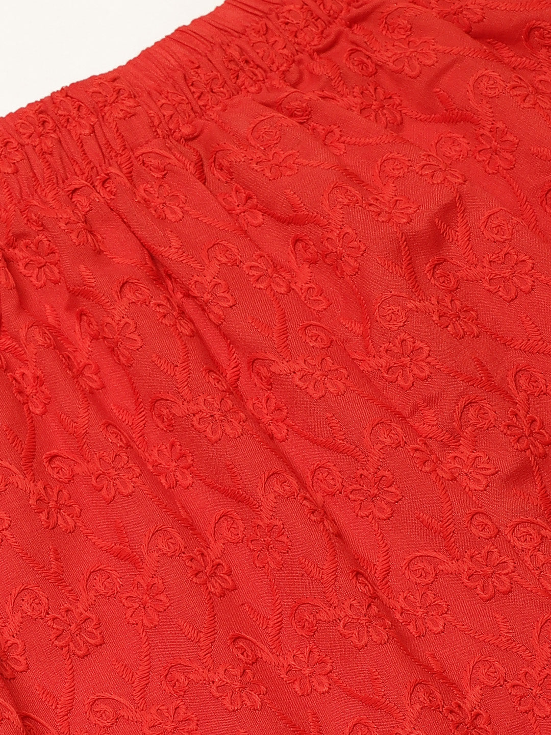 Vastraa Fusion Women's Regular Fit Cotton Chikan Palazzo