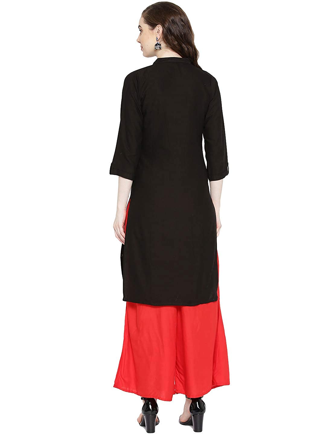 Vastraa Fusion Women's Pure Cotton Solid Button Kurti