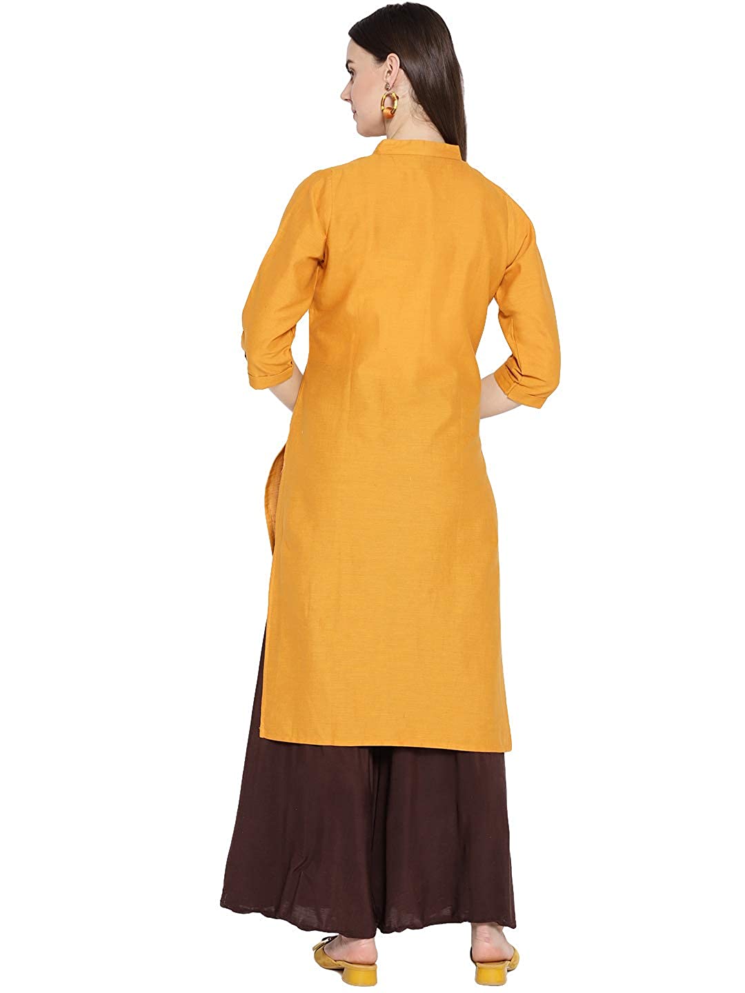 Vastraa Fusion Women's Pure Cotton Solid Button Kurti
