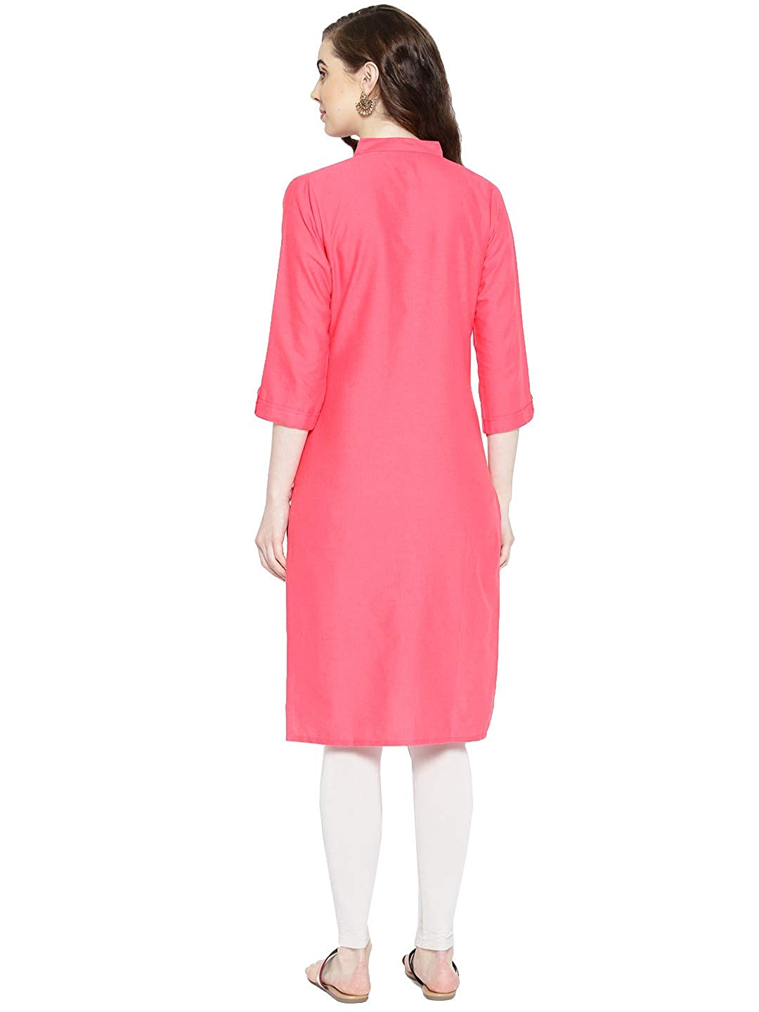 Vastraa Fusion Women's Pure Cotton Solid Button Kurti