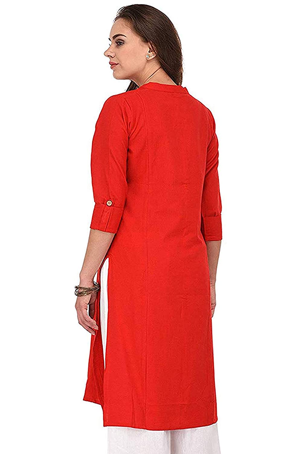 Vastraa Fusion Women's Pure Cotton Solid Button Kurti