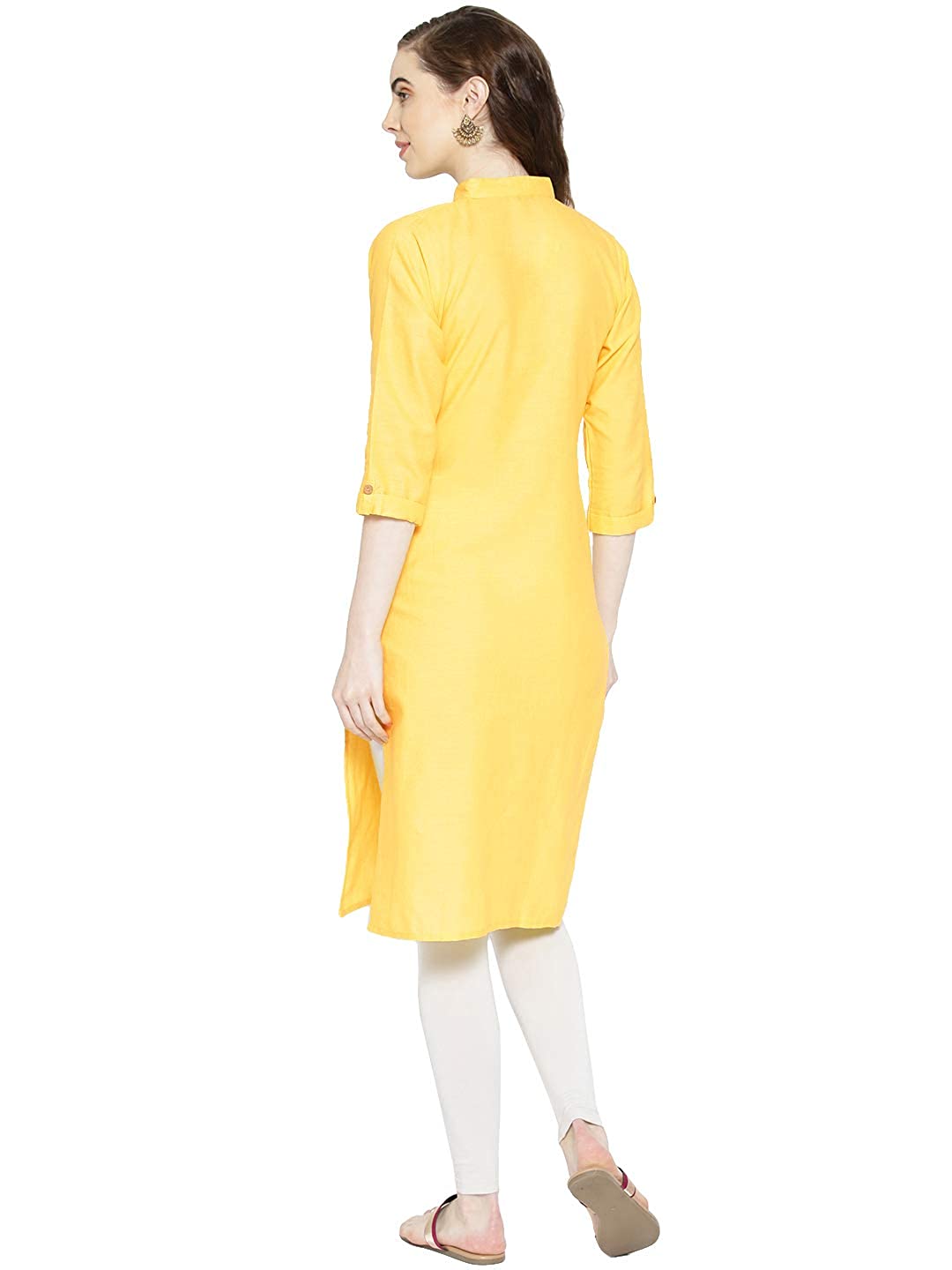 Vastraa Fusion Women's Pure Cotton Solid Button Kurti