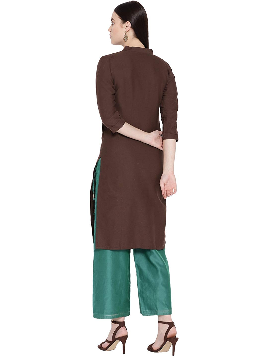 Vastraa Fusion Women's Pure Cotton Solid Button Kurti