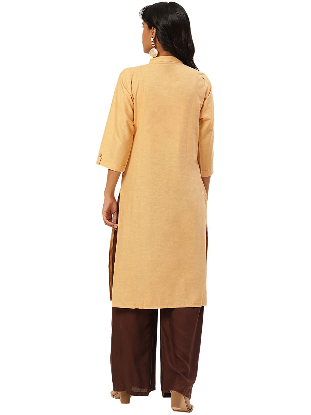Vastraa Fusion Women's Pure Cotton Solid Button Kurti