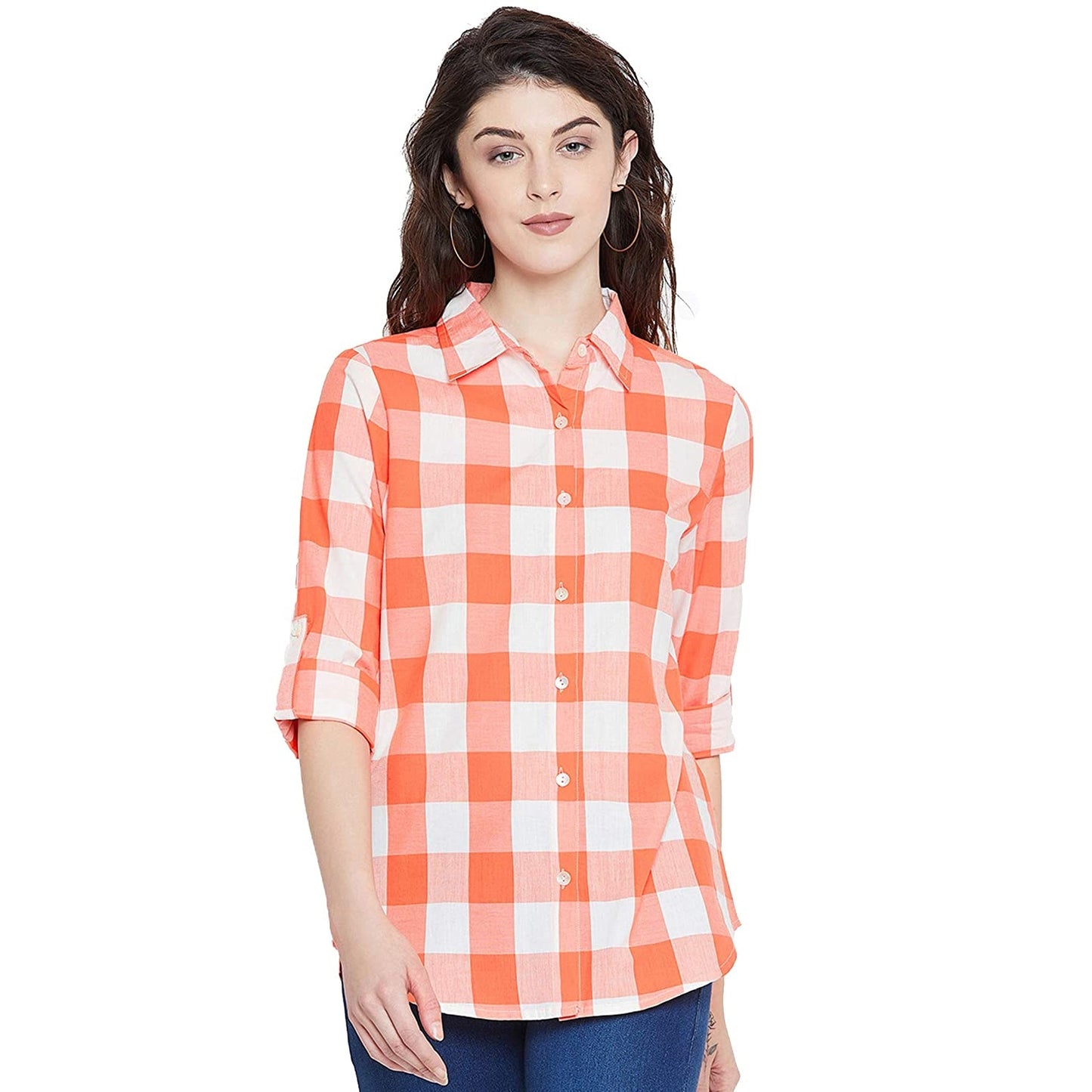 Vastraa Fusion Women's Cotton Checkered Shirt