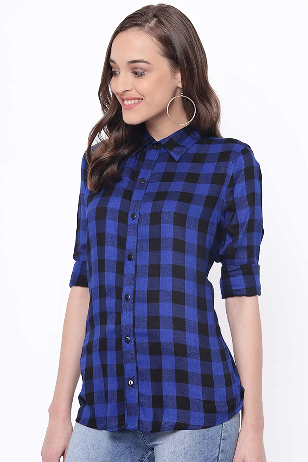 Vastraa Fusion Women's Cotton Checkered Shirt