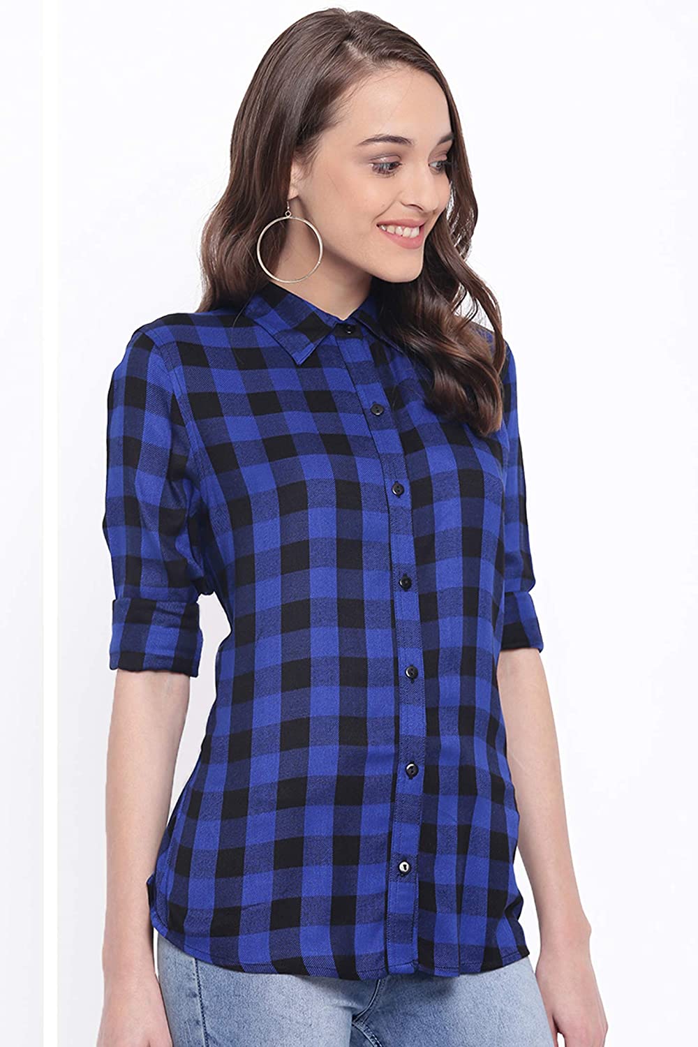 Vastraa Fusion Women's Cotton Checkered Shirt