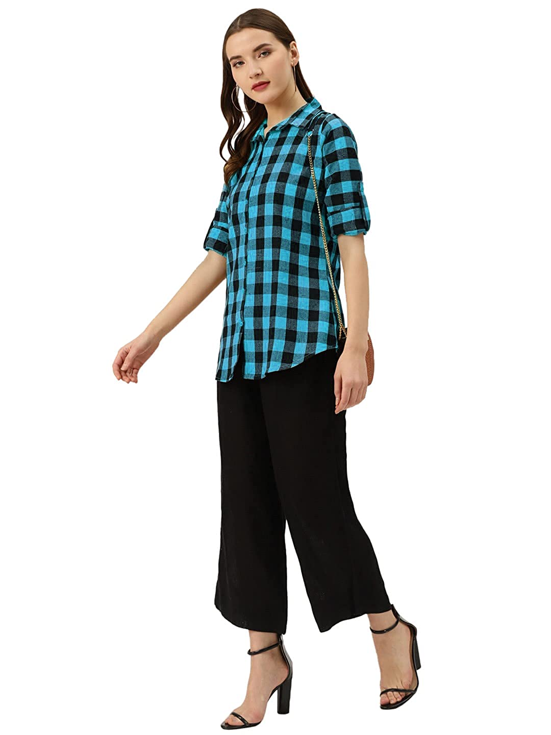 \Vastraa Fusion Women's Cotton Checkered Shirt