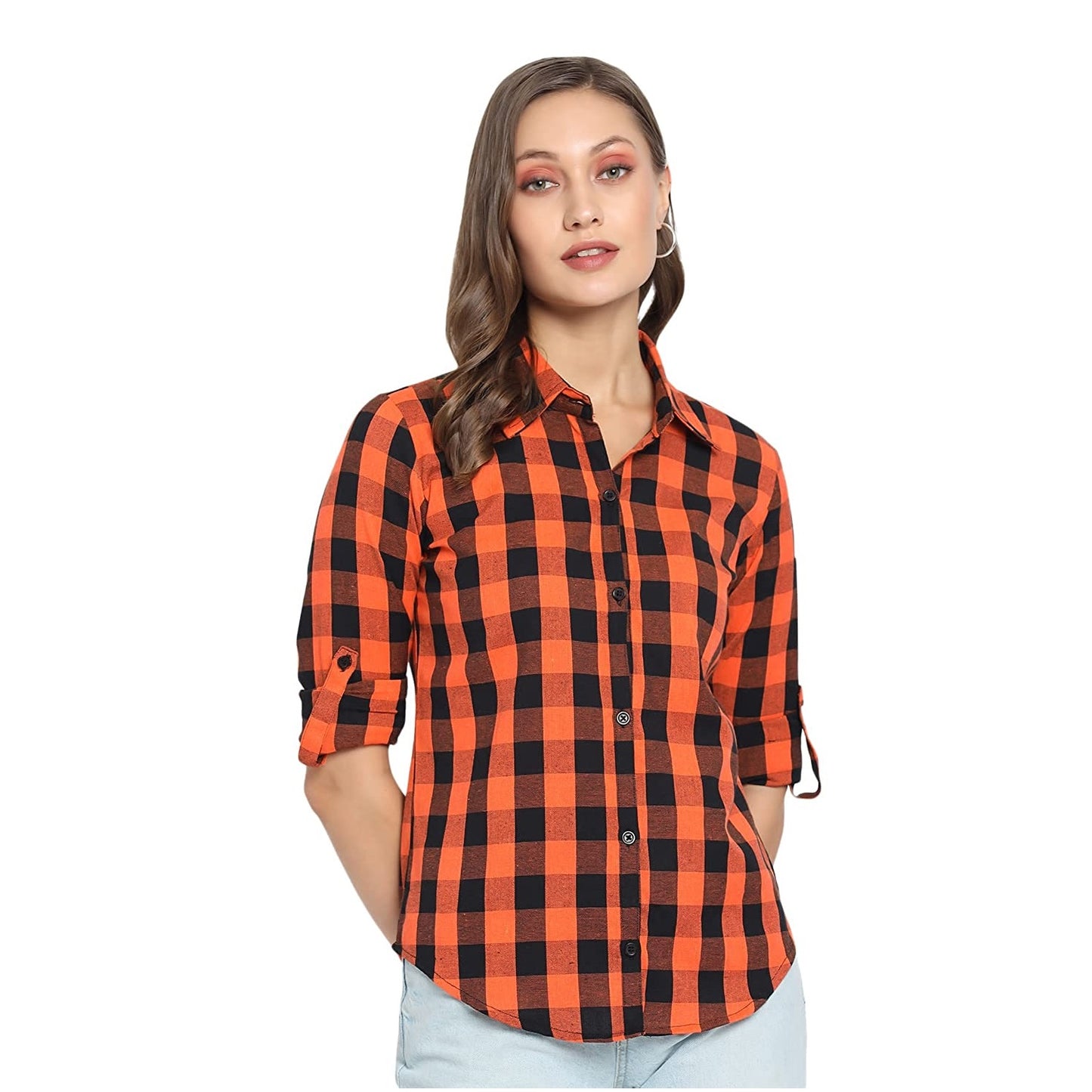 Vastraa Fusion Women's Cotton Checkered Shirt