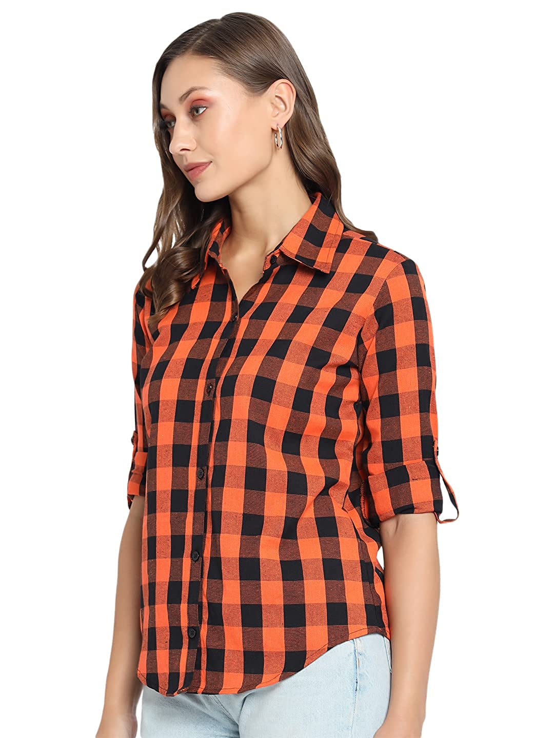 Vastraa Fusion Women's Cotton Checkered Shirt