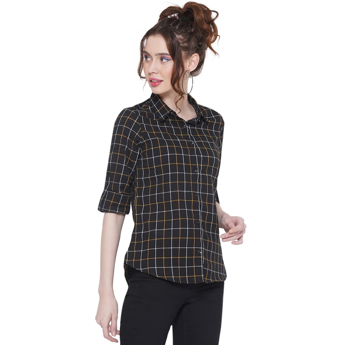 Vastraa Fusion Women's Cotton Checkered Shirt