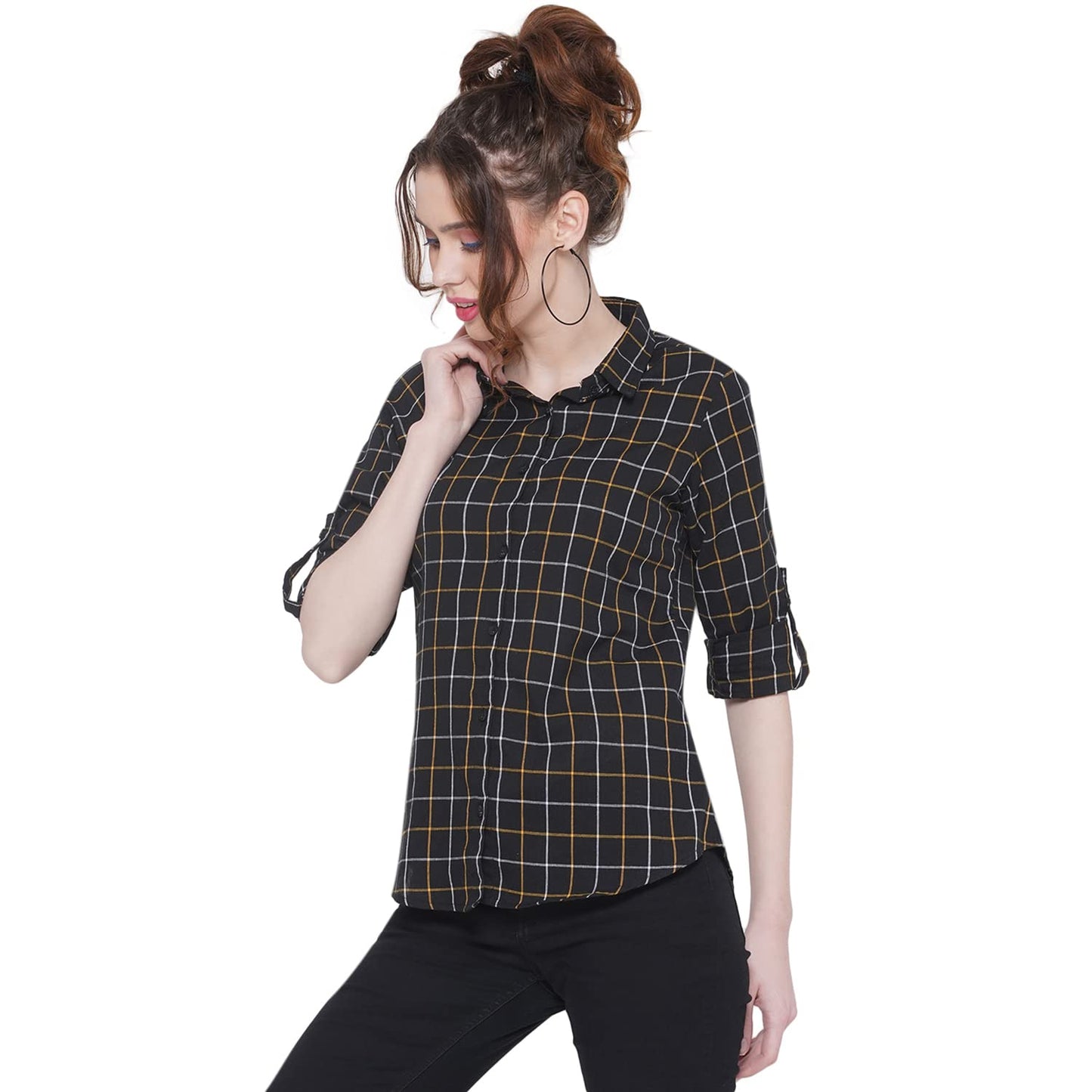 Vastraa Fusion Women's Cotton Checkered Shirt